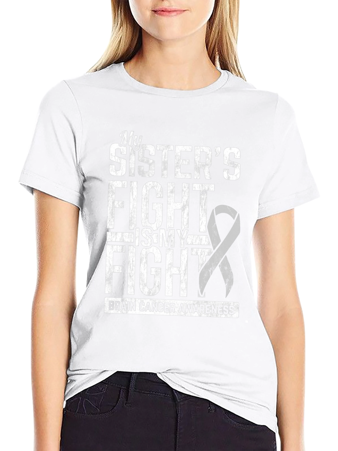 Brain Cancer Awareness My Sisters Fight T-Shirt