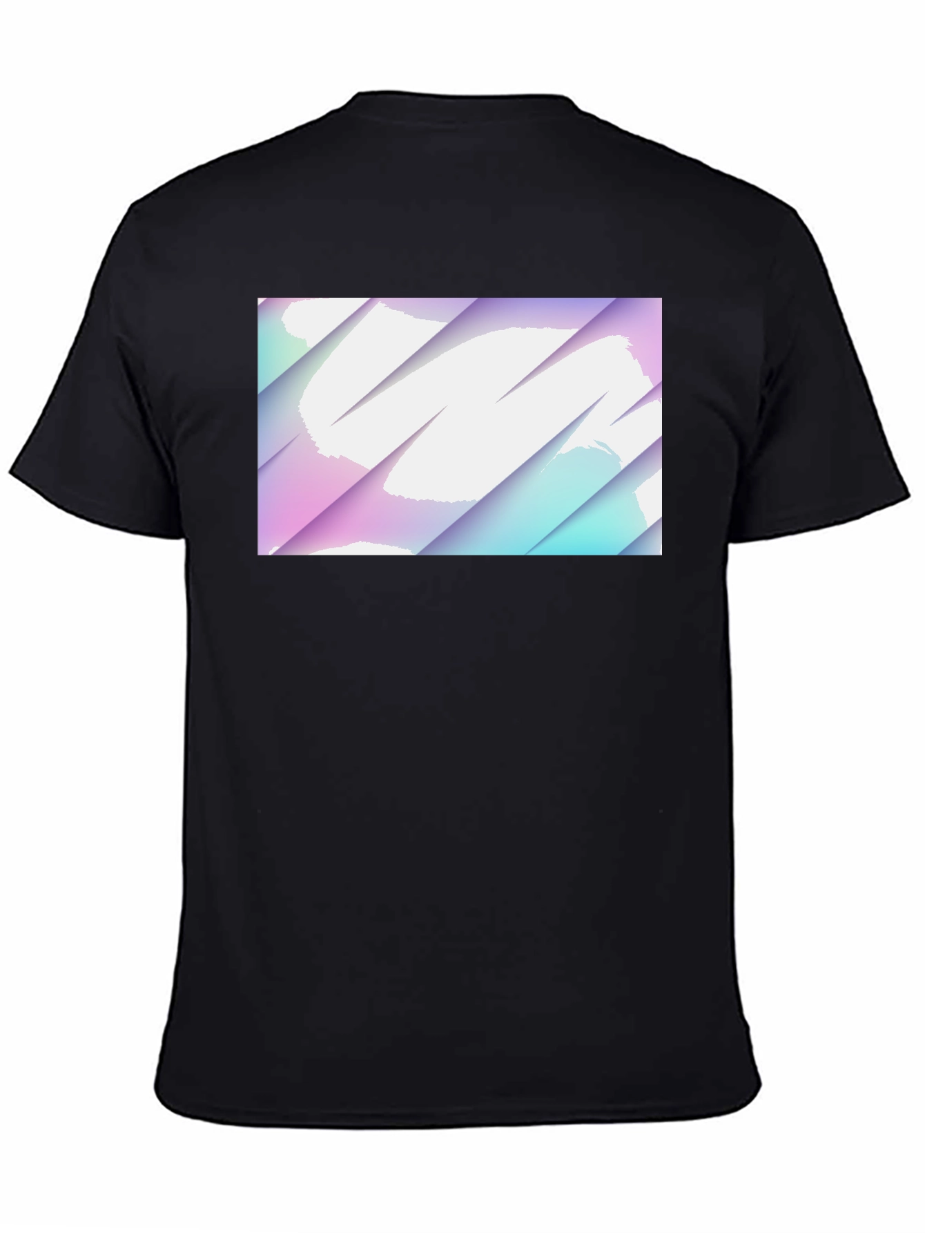 Abstract Pastel Graphic Black T-Shirt