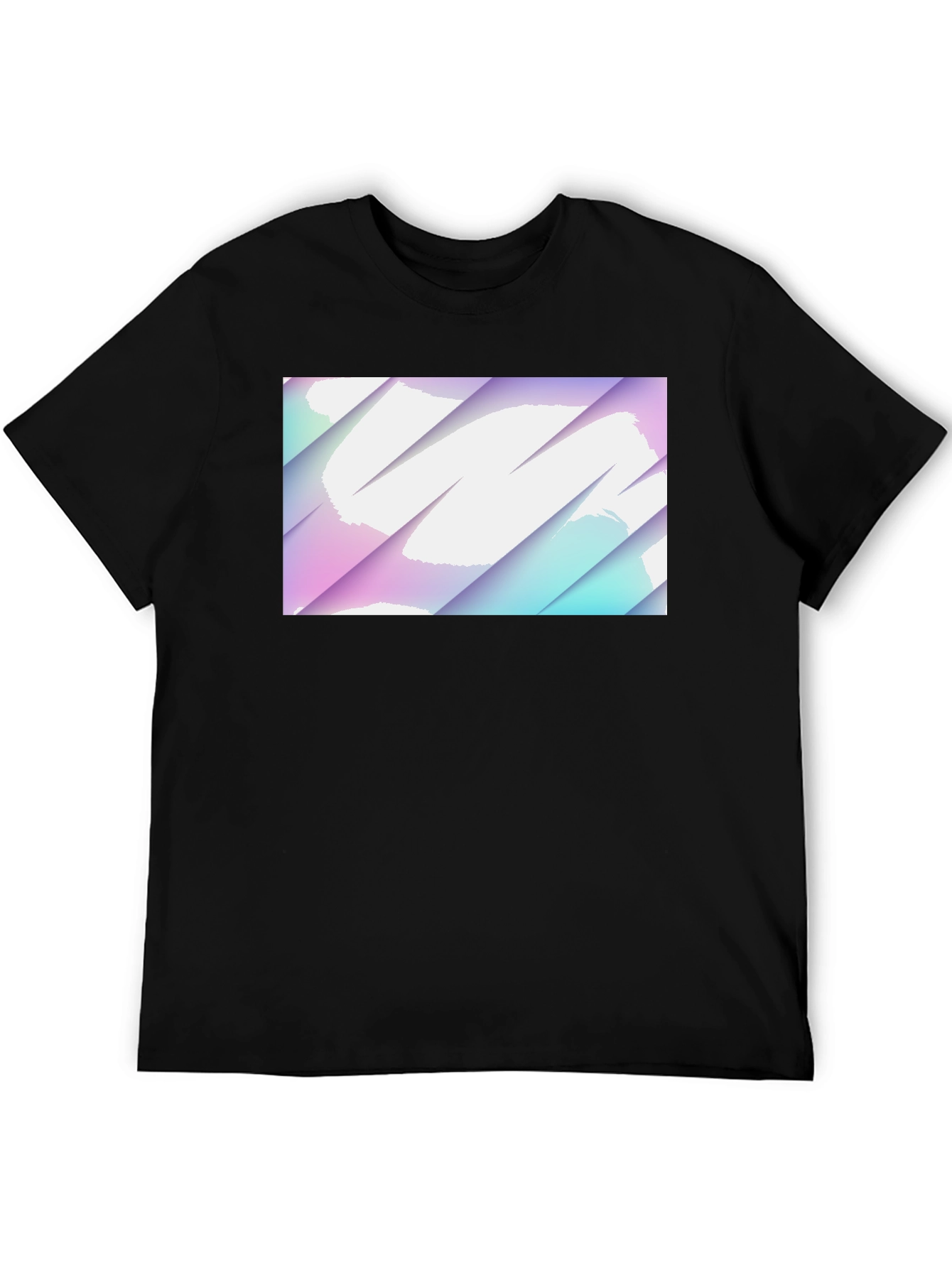 Abstract Pastel Graphic Black T-Shirt