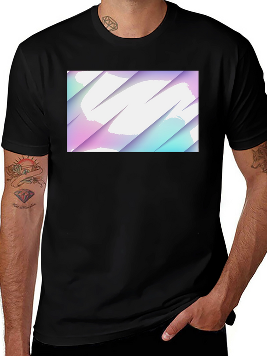 Abstract Pastel Graphic Black T-Shirt