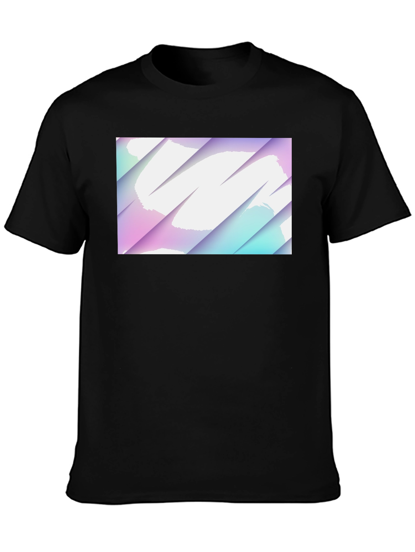 Abstract Pastel Graphic Black T-Shirt