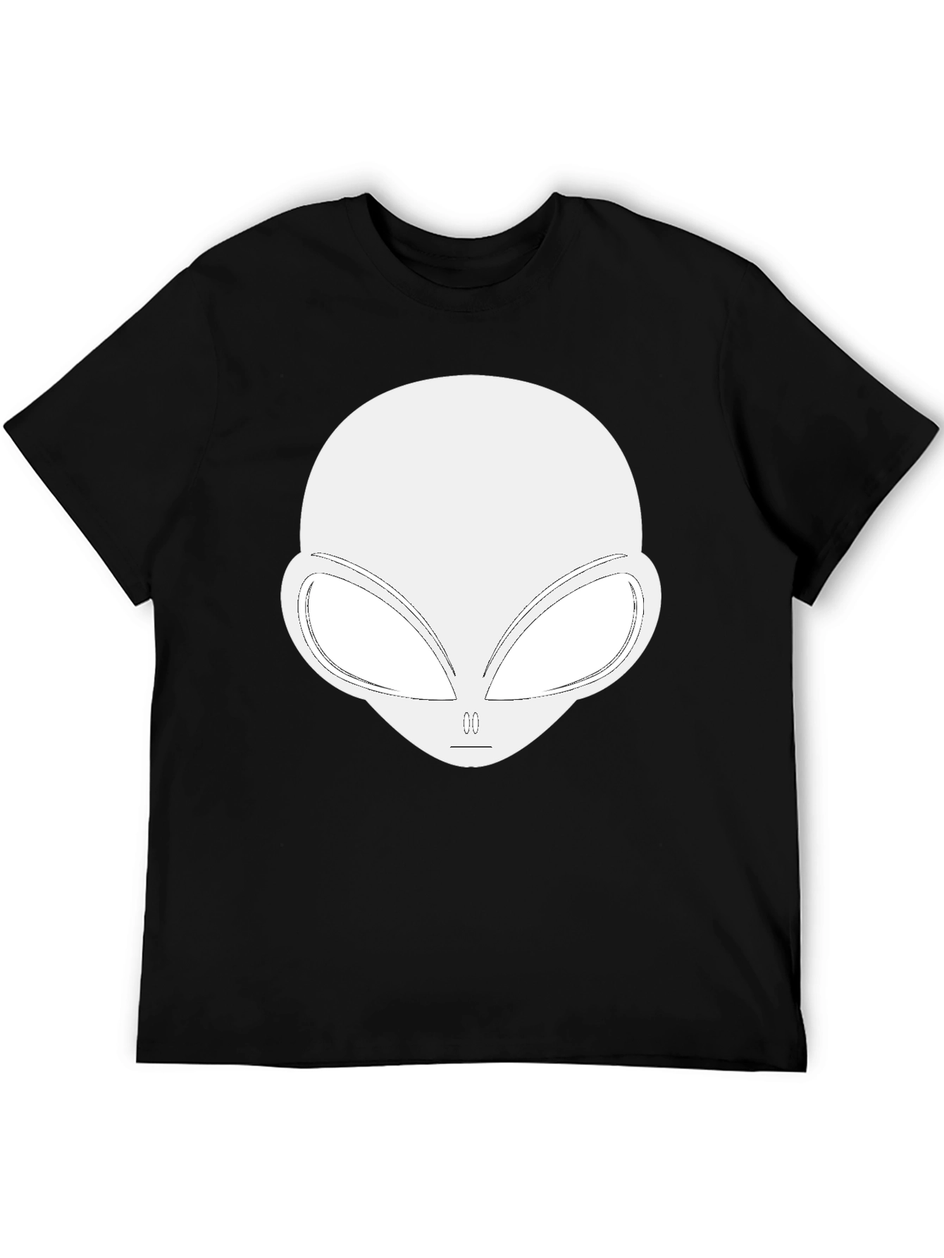 Alien Head Graphic Tee - Black Cotton Blend