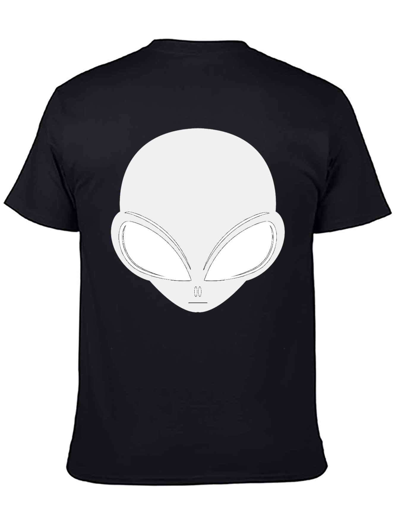 Alien Head Graphic Tee - Black Cotton Blend
