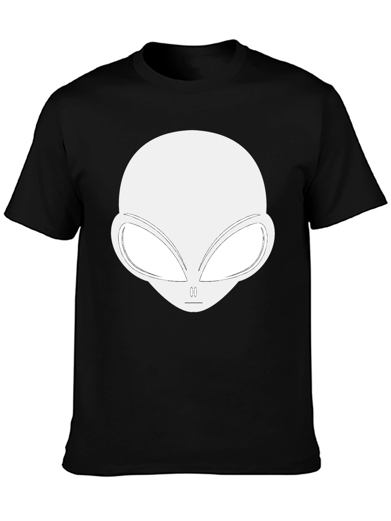 Alien Head Graphic Tee - Black Cotton Blend