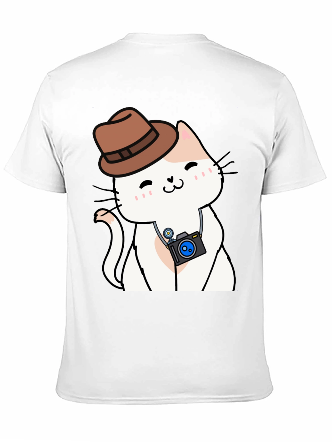 Cute Cat Photographer Black T-Shirt