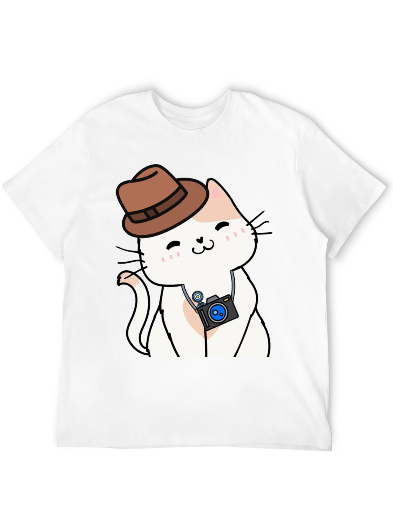 Cute Cat Photographer Black T-Shirt
