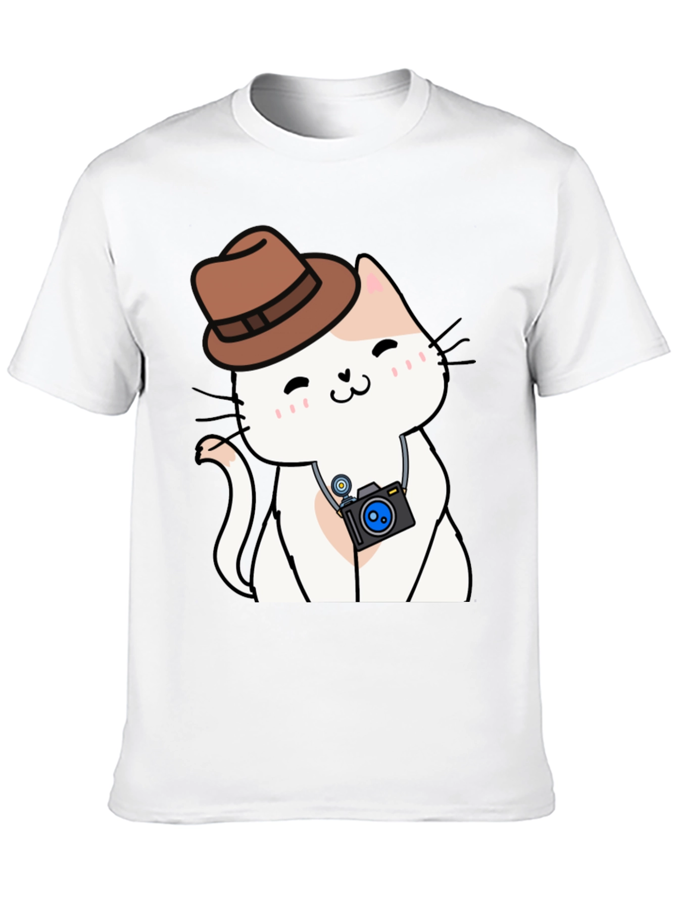 Cute Cat Photographer Black T-Shirt