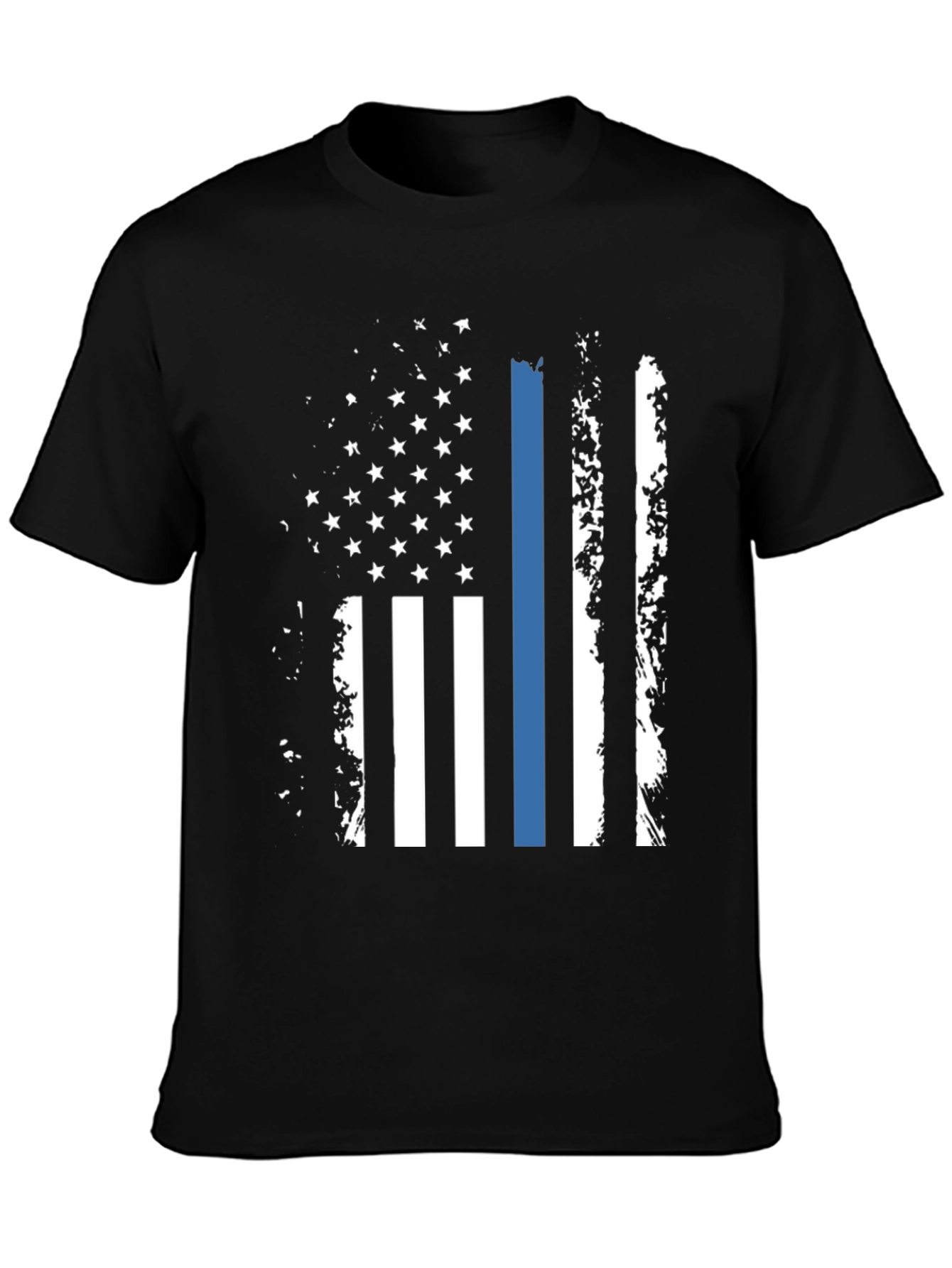 Thin Blue Line American Flag T-Shirt