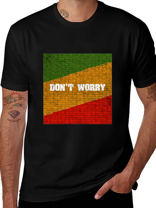Rasta Brick Wall Graphic Tee - Dont Worry Be Happy