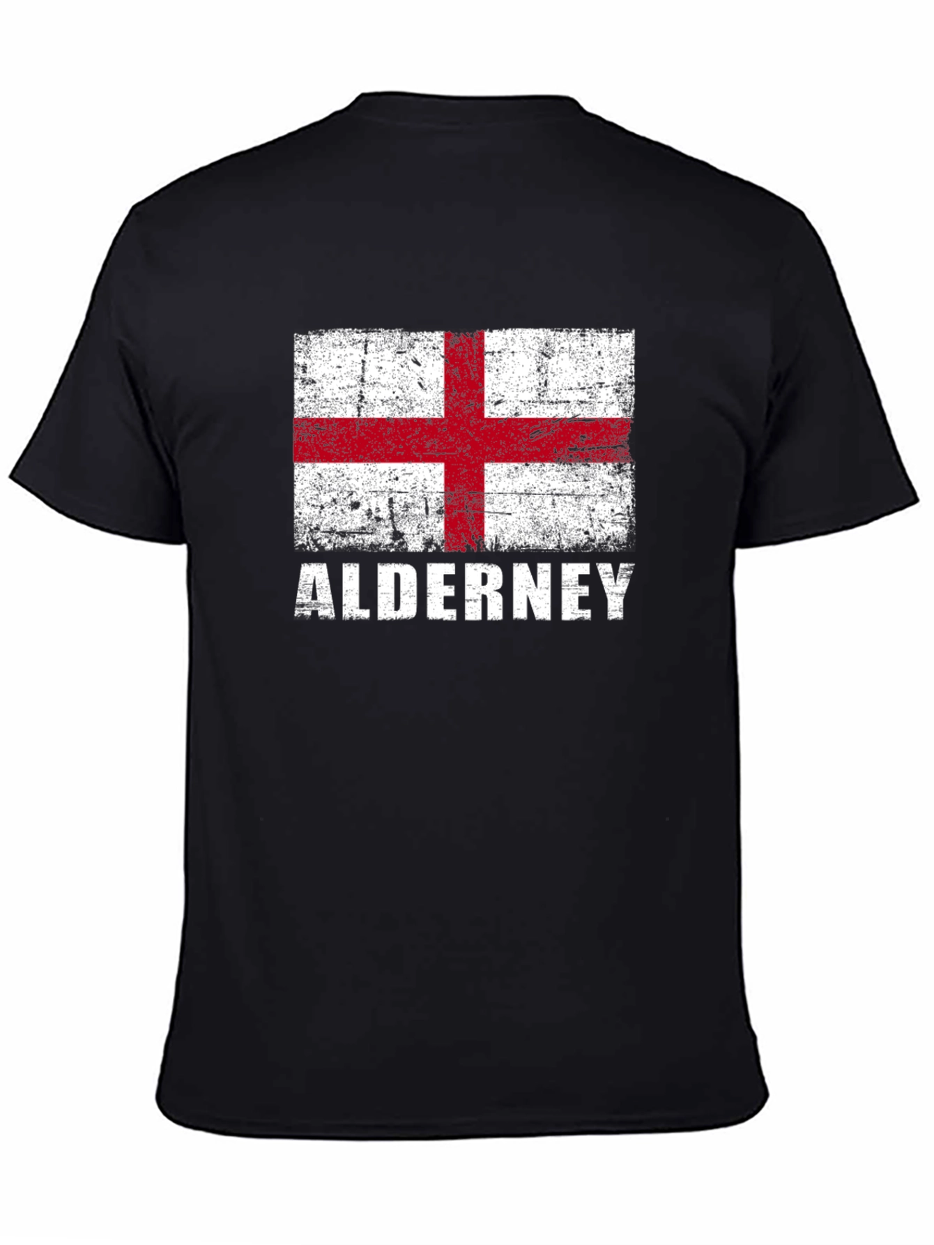 Alderney Flag Graphic T-Shirt - Black Jersey Tee
