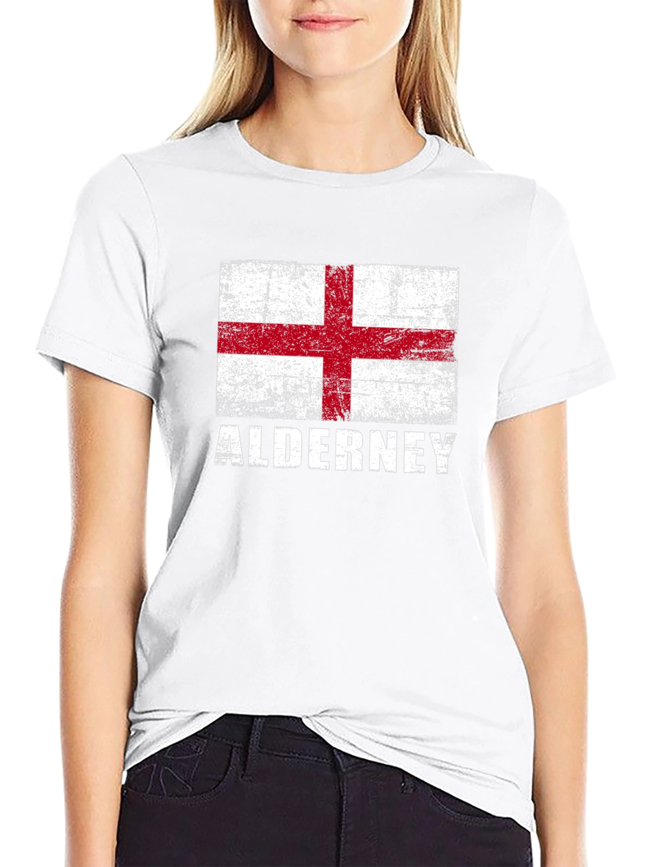 Alderney Flag Graphic T-Shirt - Black Jersey Tee
