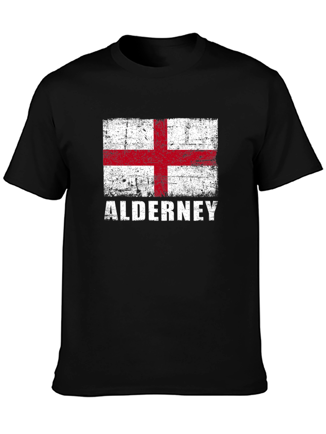 Alderney Flag Graphic T-Shirt - Black Jersey Tee