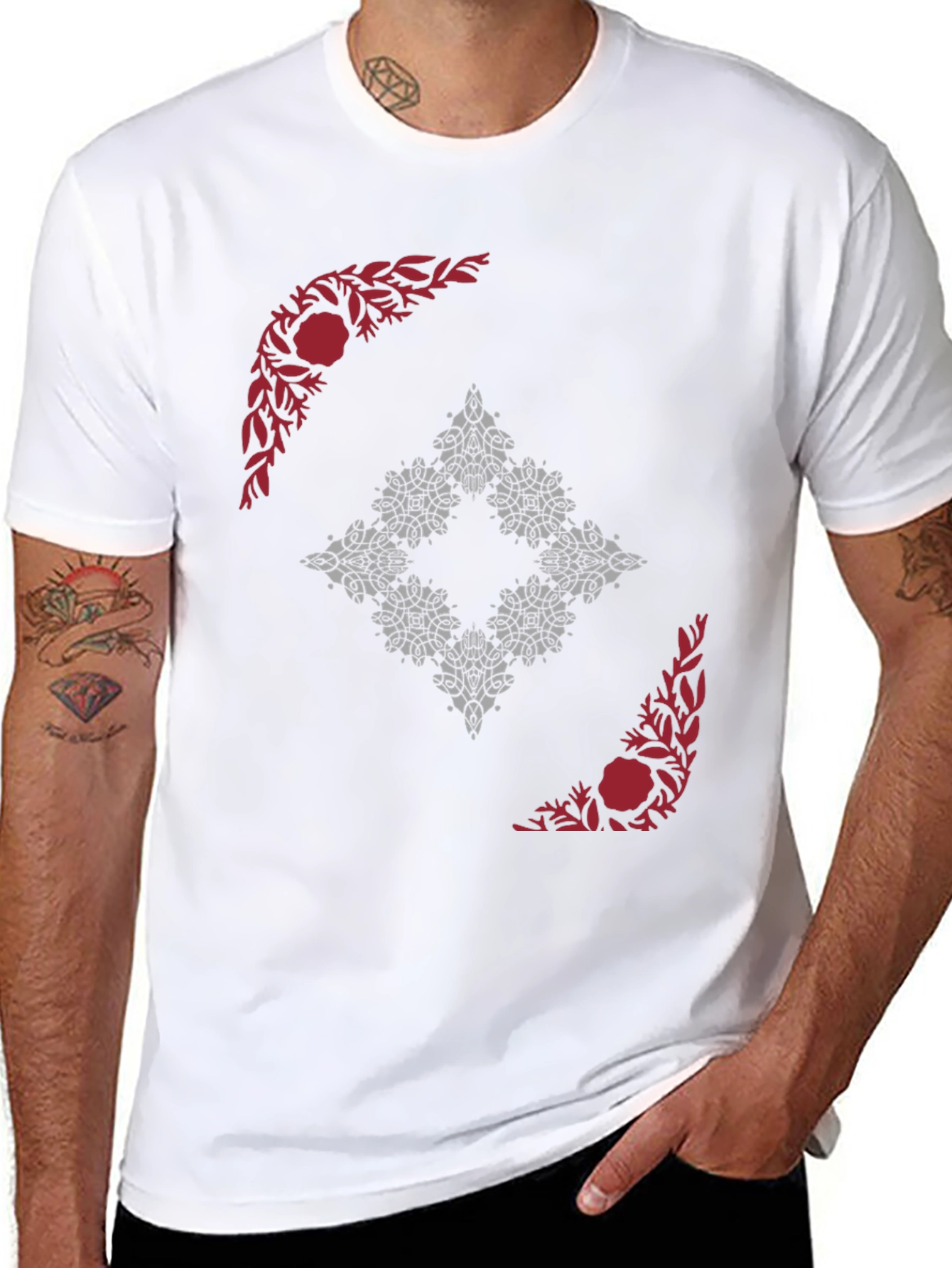 Abstract Floral Graphic Print Tee