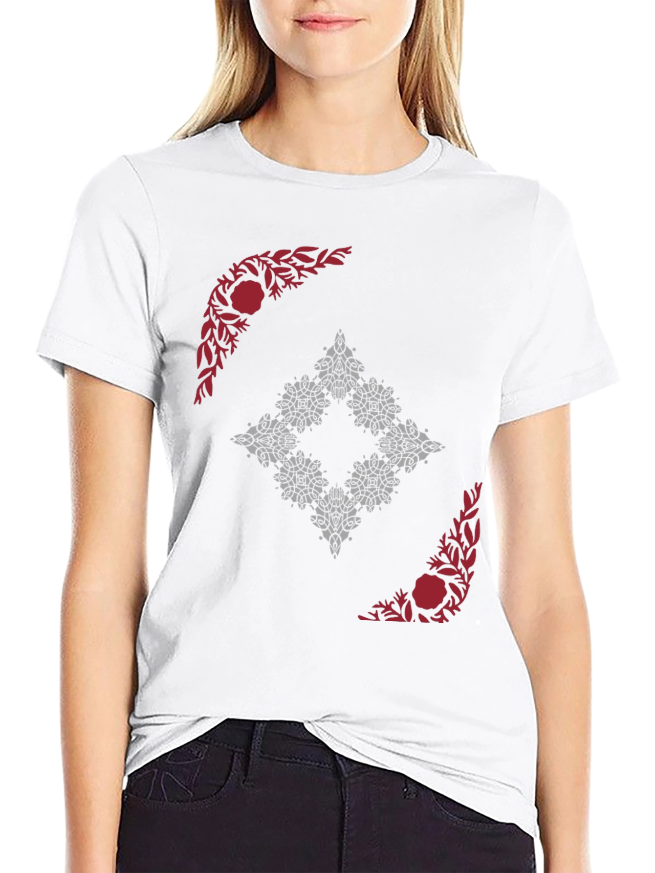 Abstract Floral Graphic Print Tee