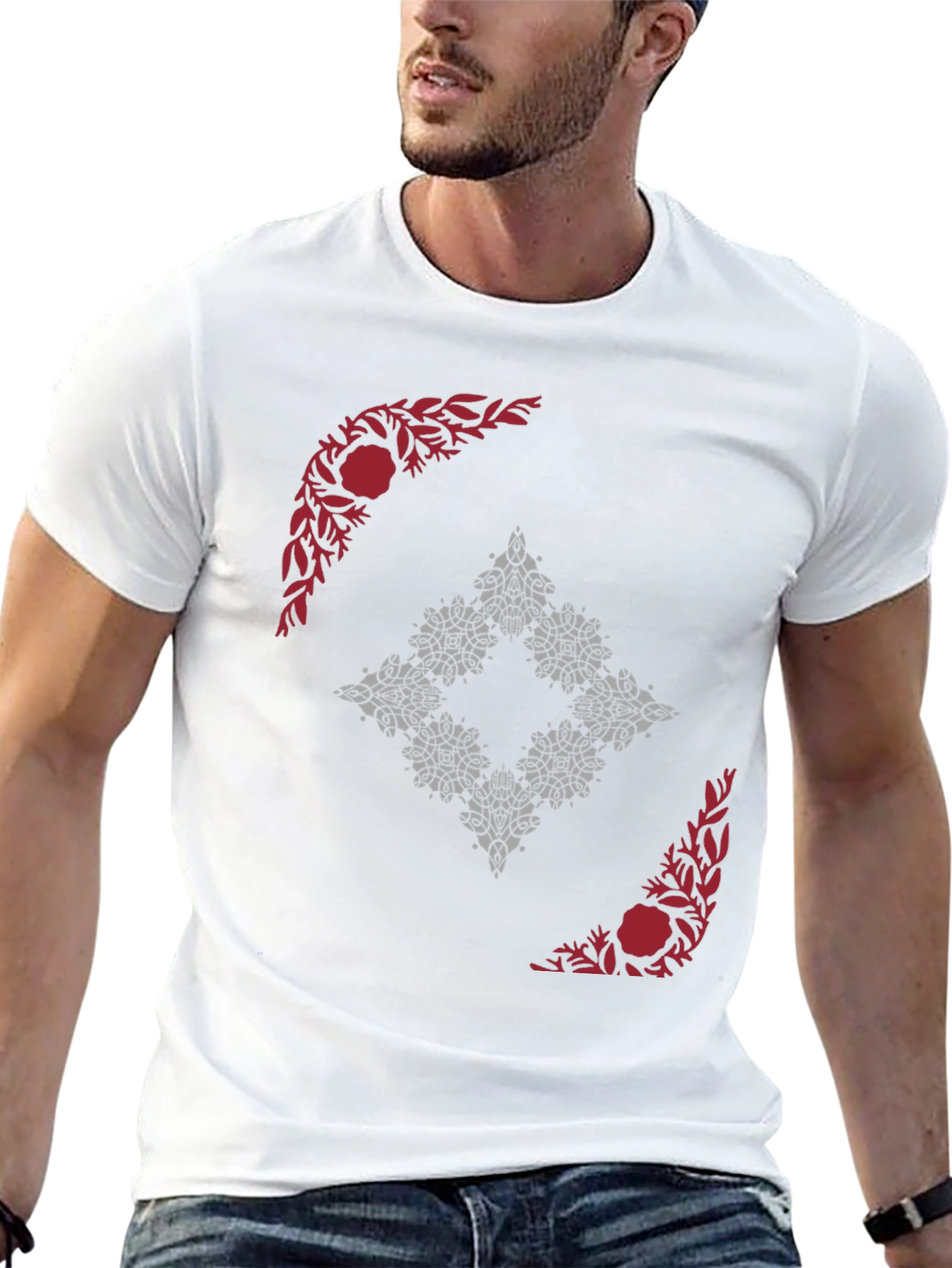 Abstract Floral Graphic Print Tee