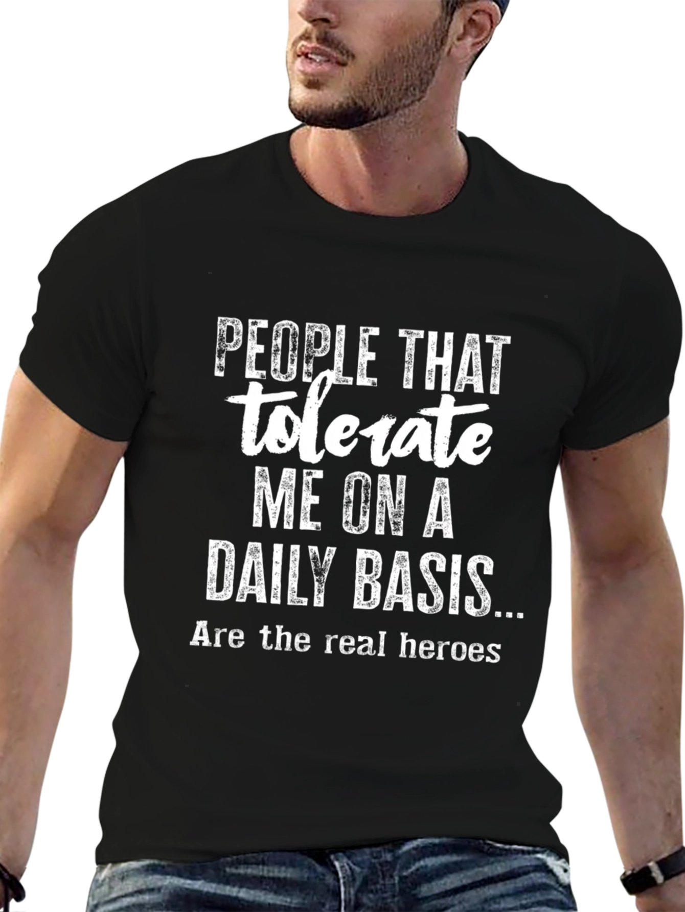 Tolerate Me Heroes Graphic Tee - Black Casual Shirt