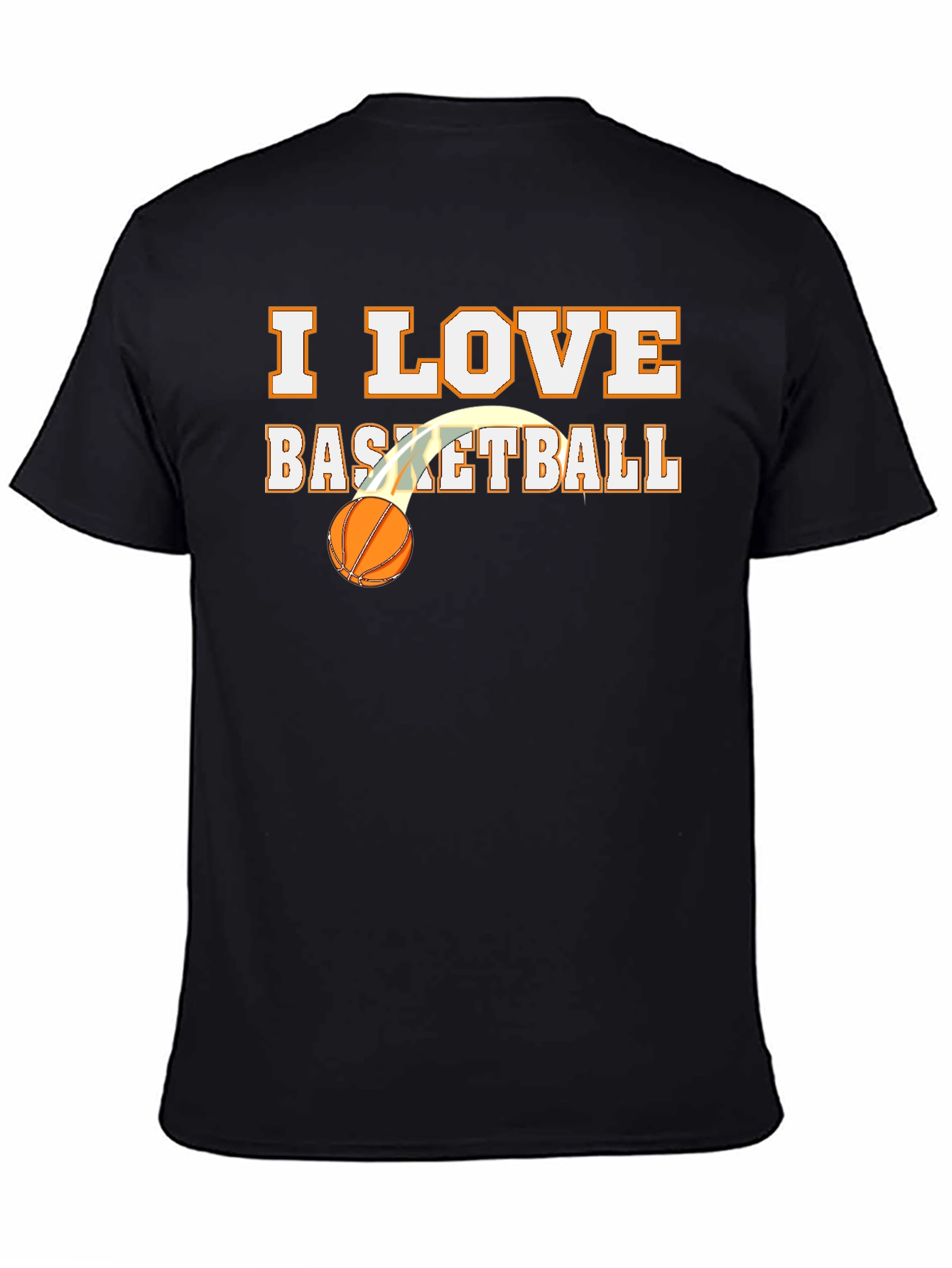 I Love Basketball Graphic Tee - Black Cotton Shirt