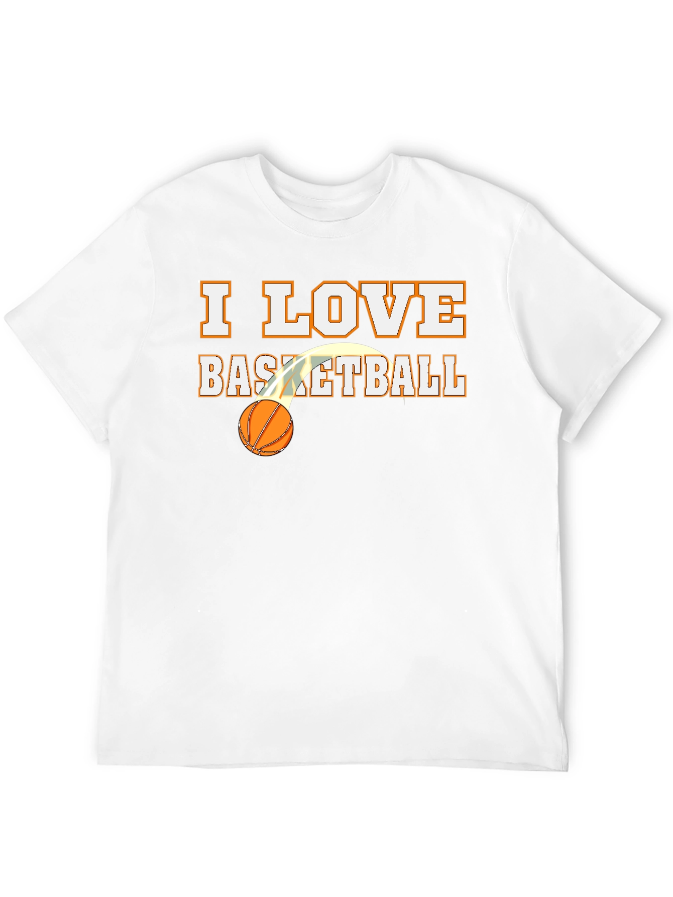 I Love Basketball Graphic Tee - Black Cotton Shirt