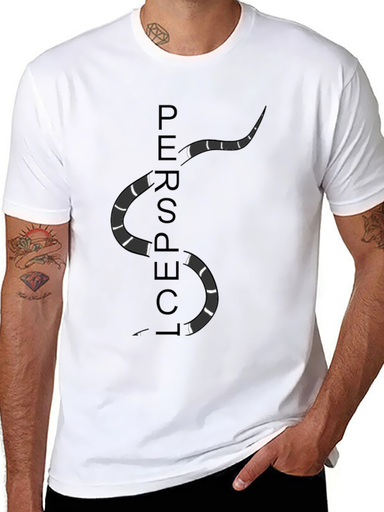 Perspective Snake Graphic Tee - Stylish Casual Wear