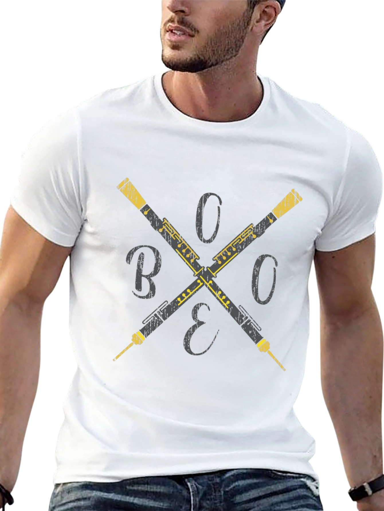 Oboe Cross T-Shirt - Musicians Style
