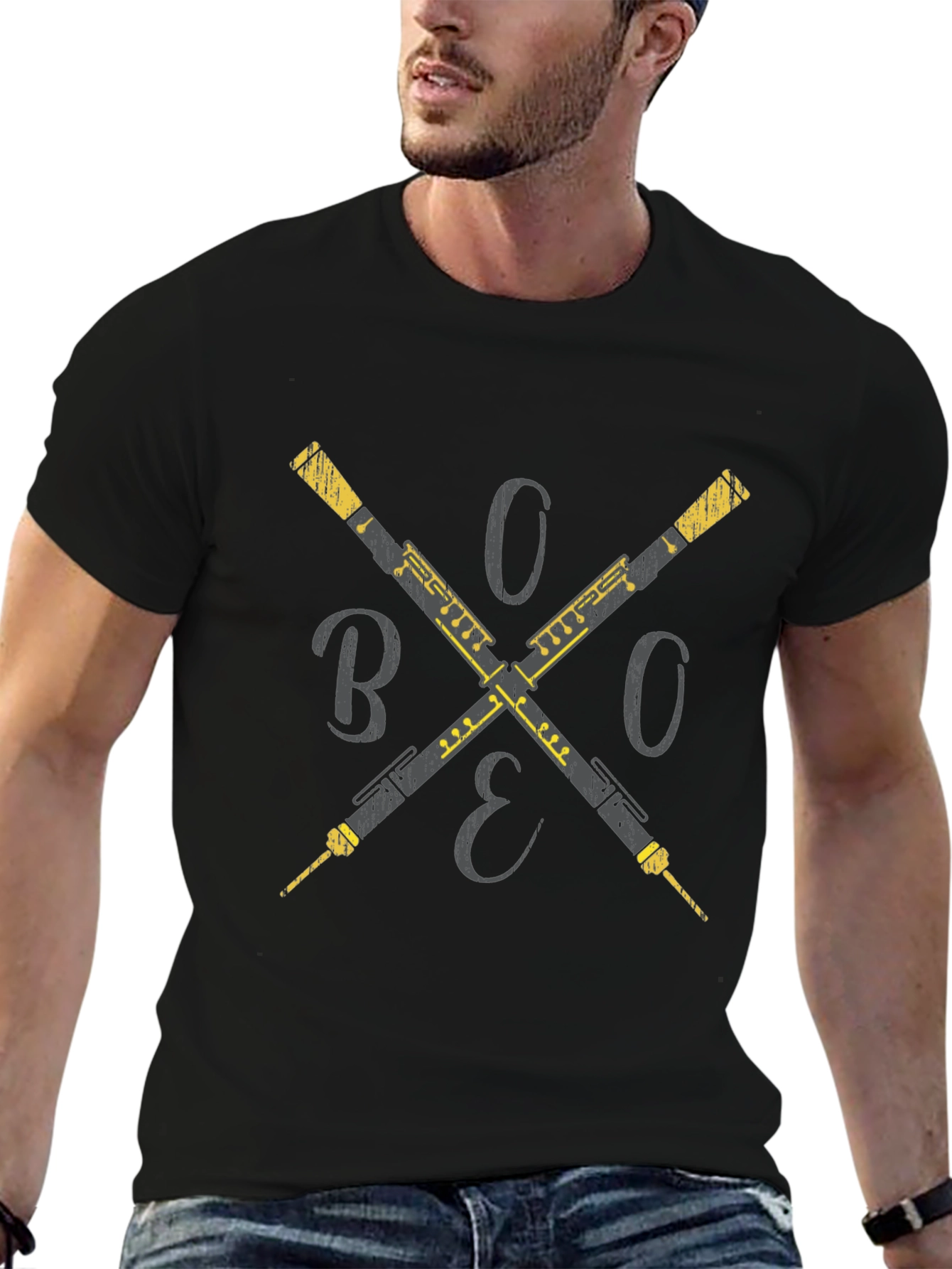 Oboe Cross T-Shirt - Musicians Style
