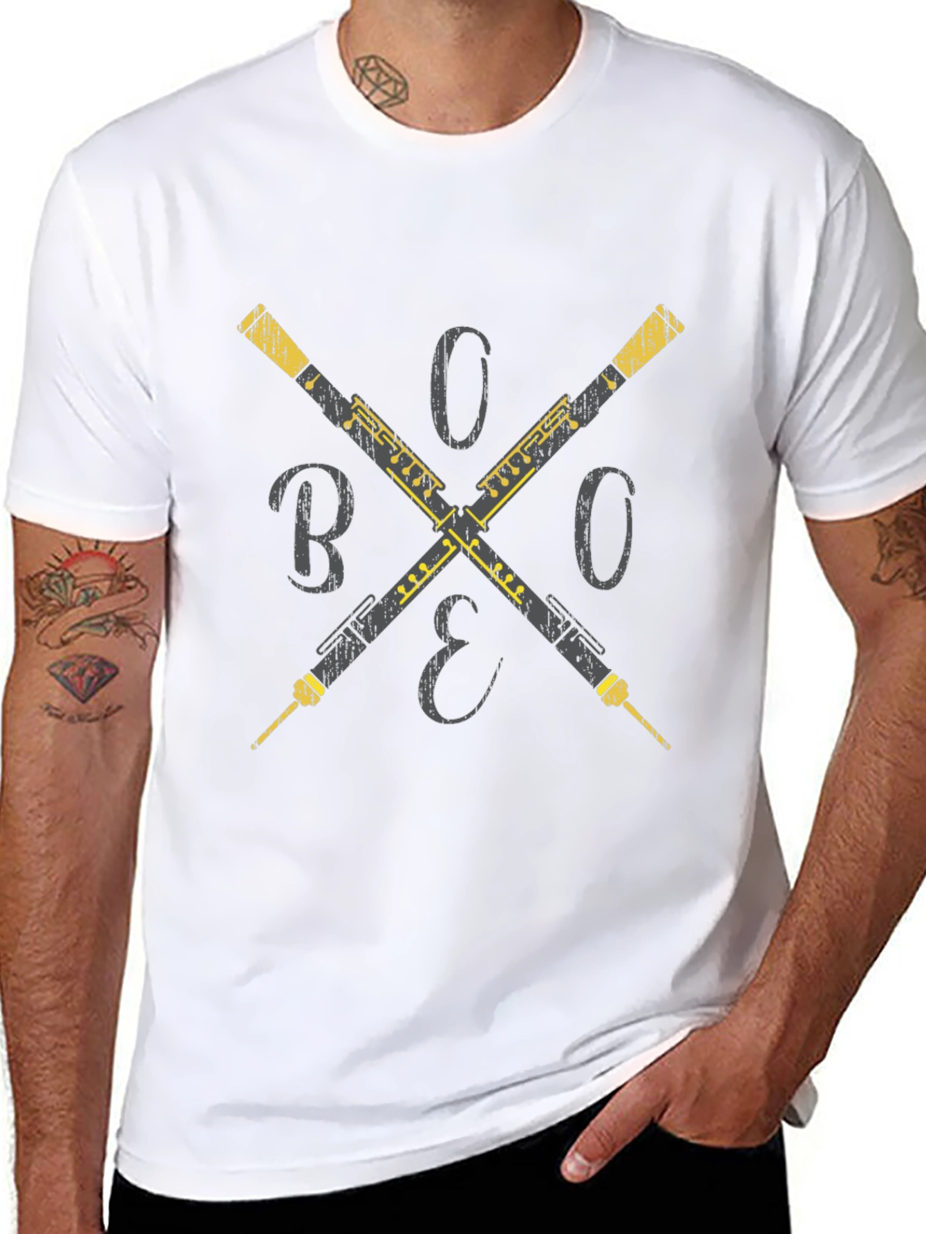Oboe Cross T-Shirt - Musicians Style