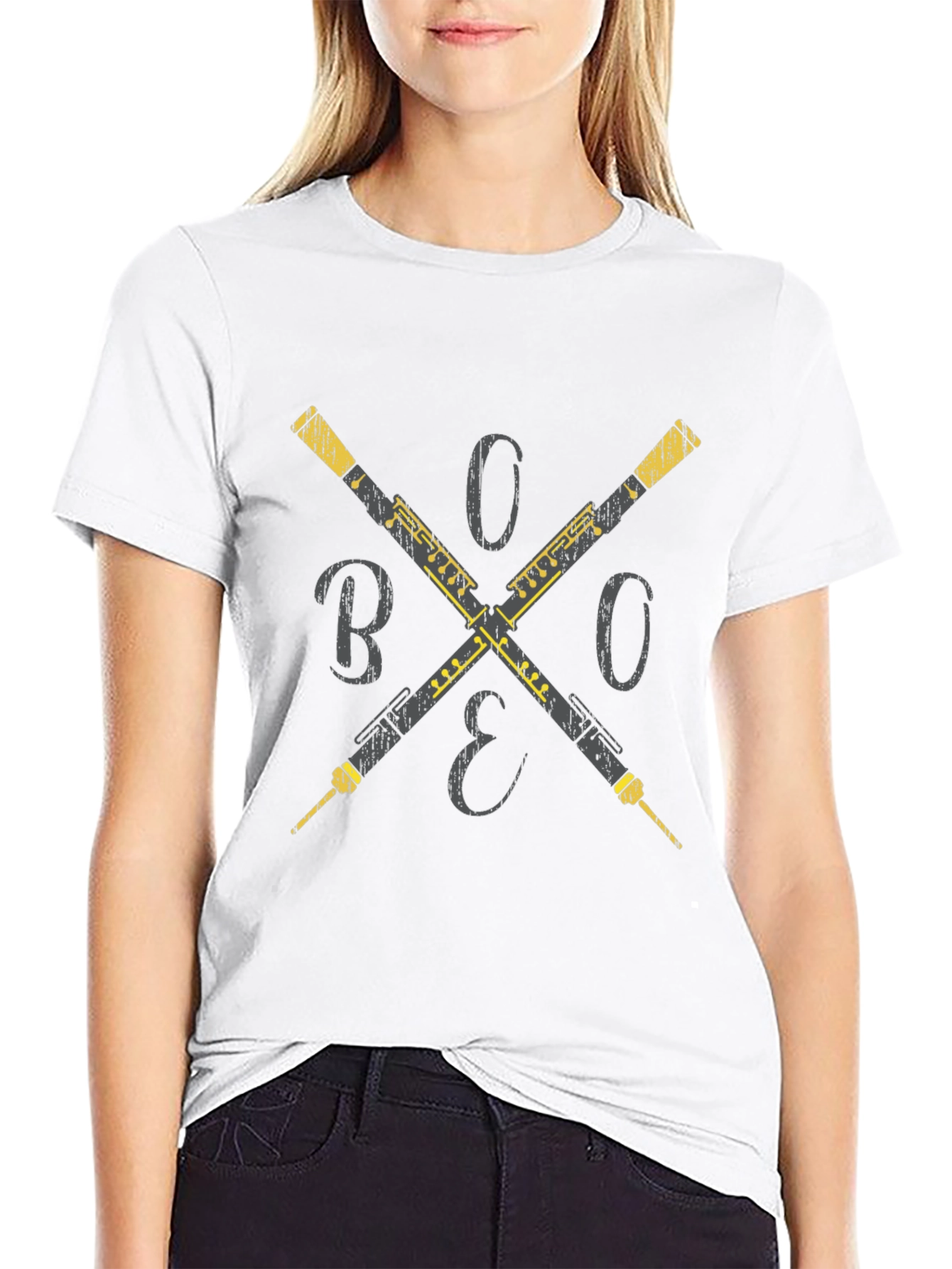 Oboe Cross T-Shirt - Musicians Style