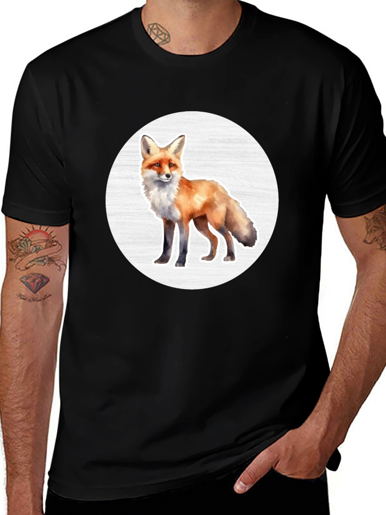 Fox Graphic Tee - Black Unisex T-Shirt