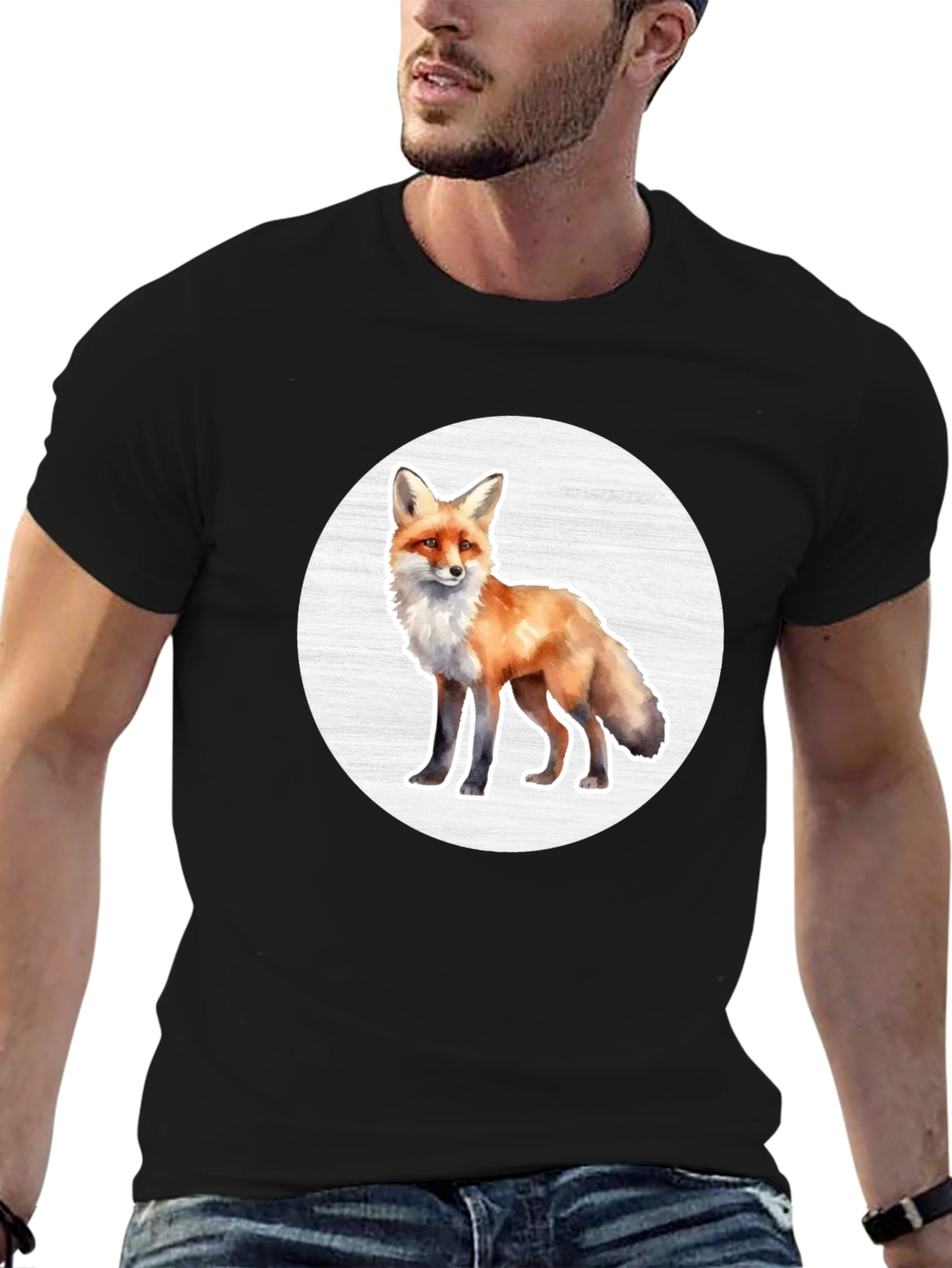 Fox Graphic Tee - Black Unisex T-Shirt