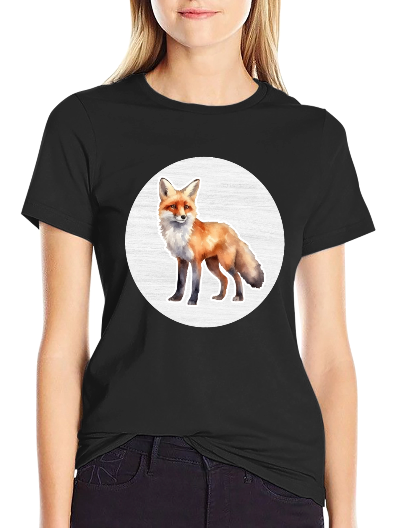Fox Graphic Tee - Black Unisex T-Shirt