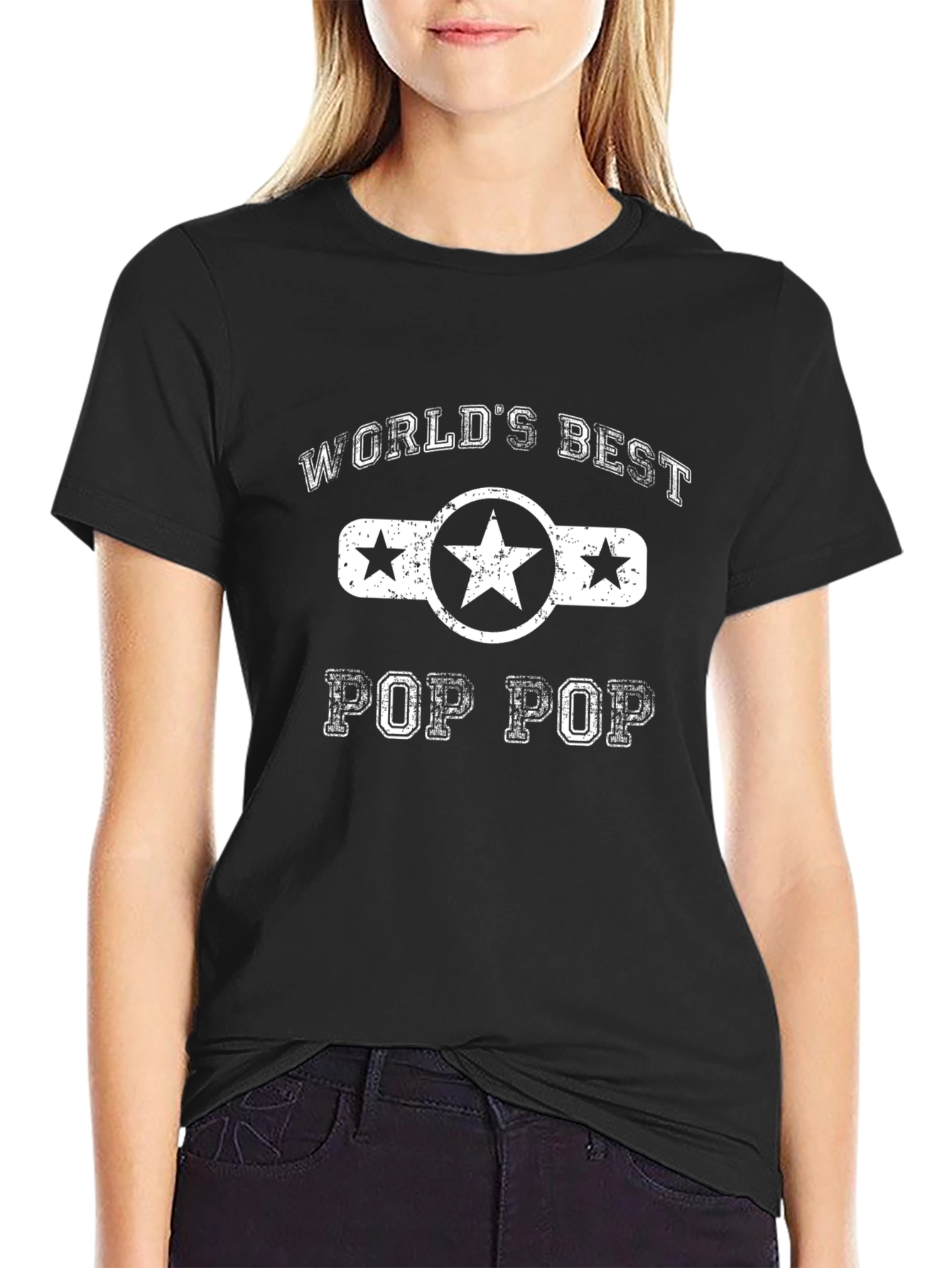 Worlds Best Pop Pop T-Shirt - Black