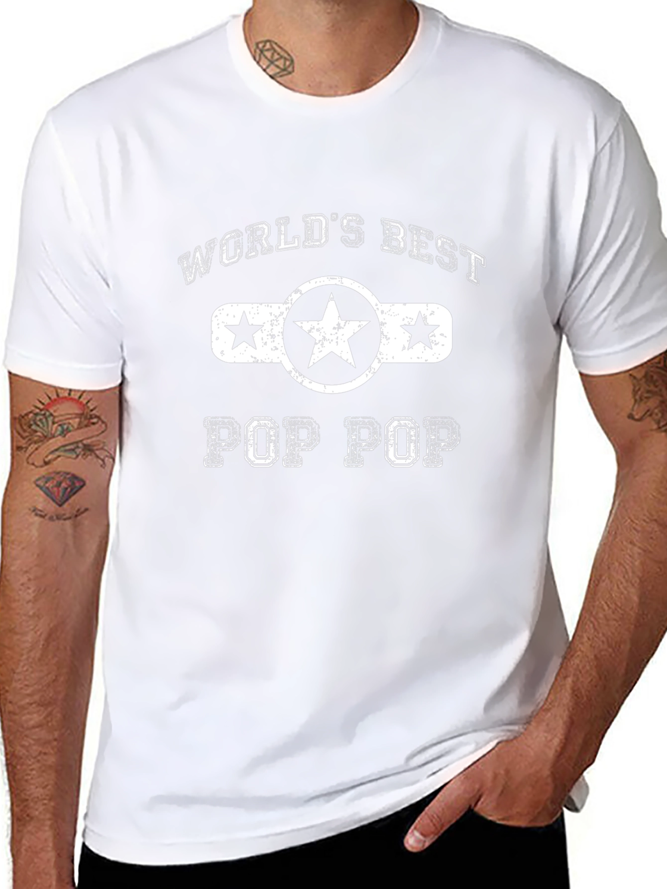 Worlds Best Pop Pop T-Shirt - Black