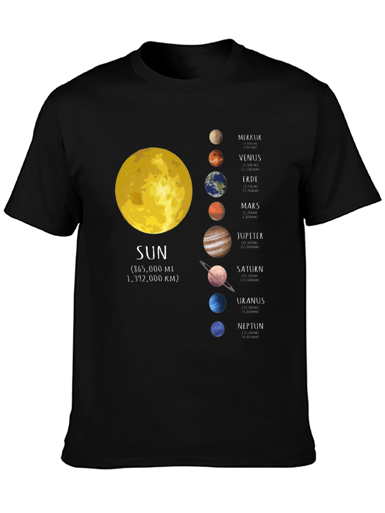Solar System Planets Graphic T-Shirt