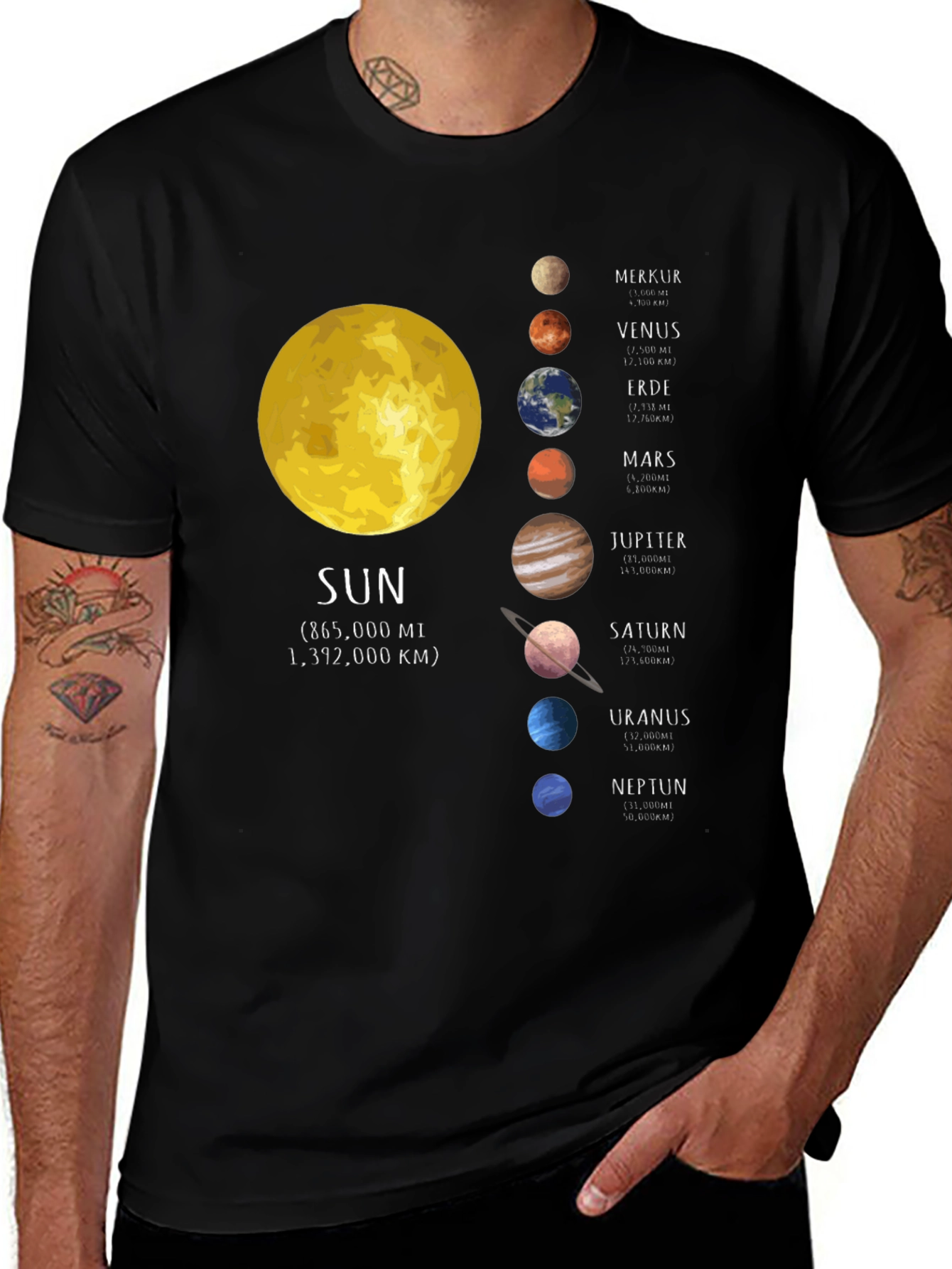 Solar System Planets Graphic T-Shirt