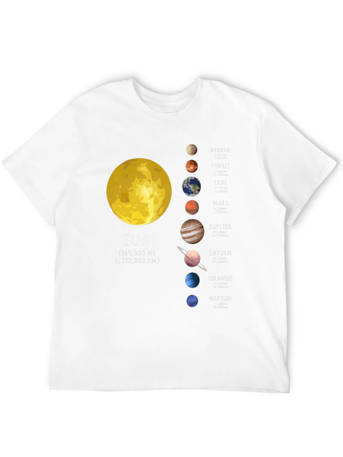 Solar System Planets Graphic T-Shirt