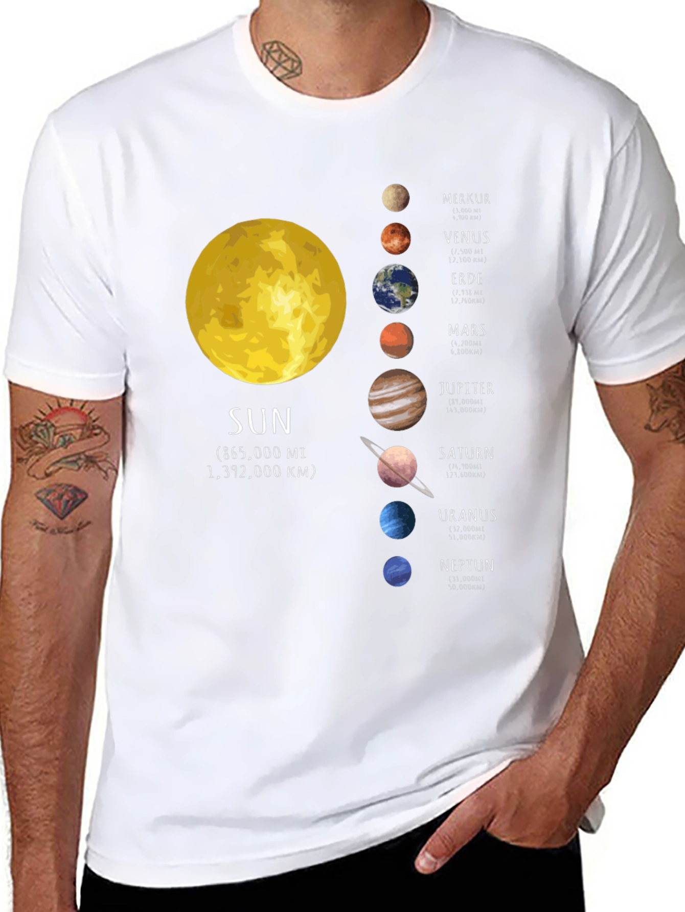 Solar System Planets Graphic T-Shirt
