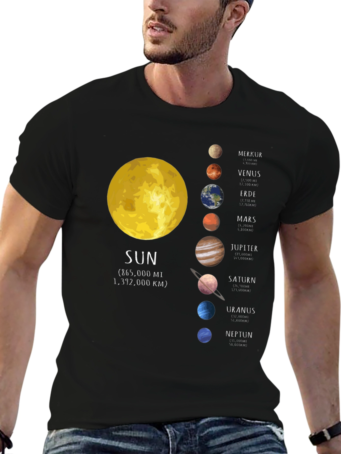 Solar System Planets Graphic T-Shirt