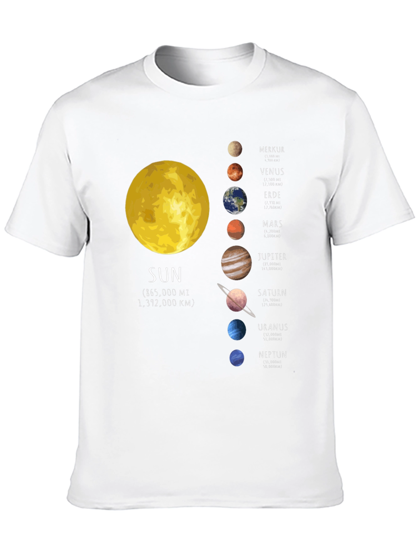 Solar System Planets Graphic T-Shirt