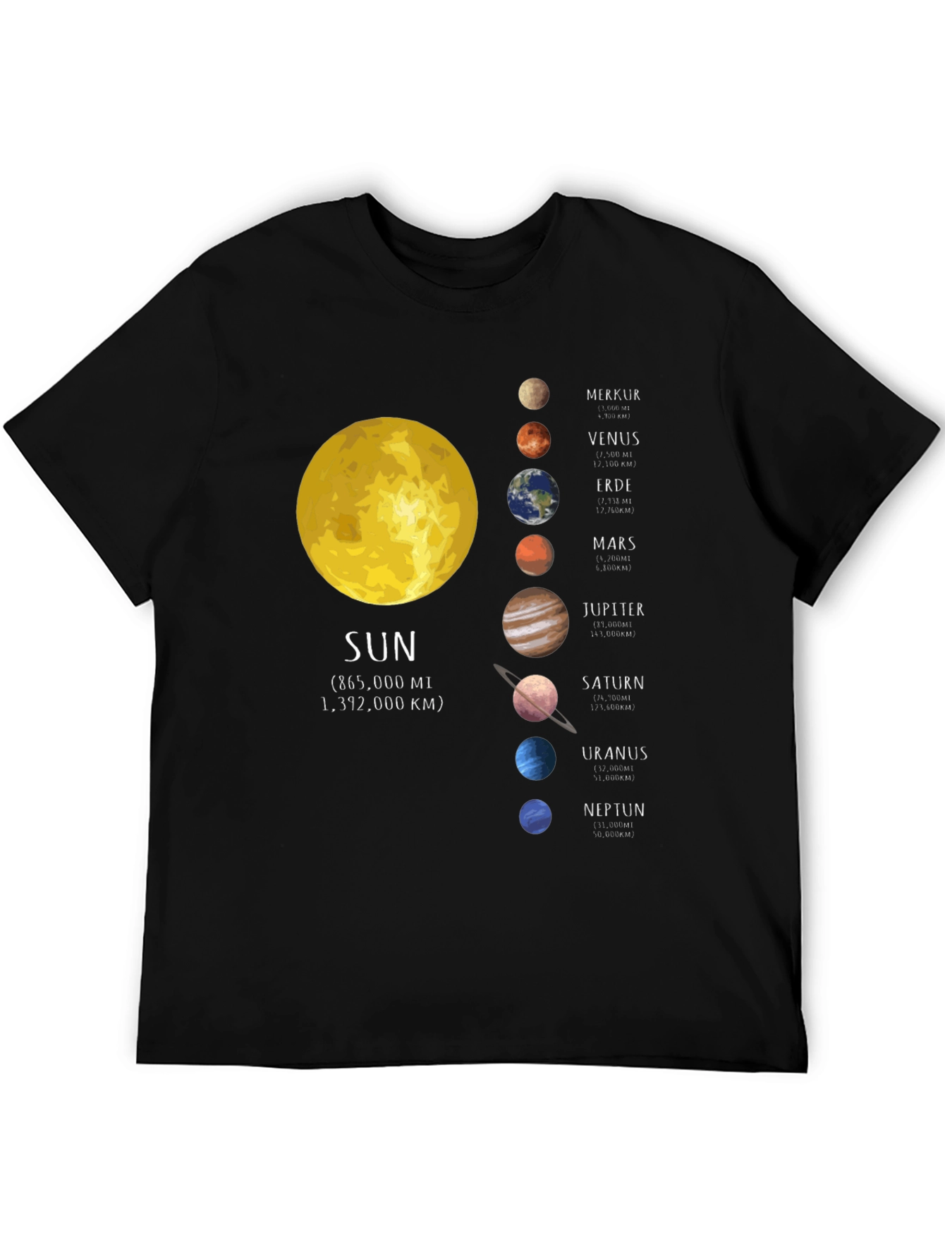 Solar System Planets Graphic T-Shirt