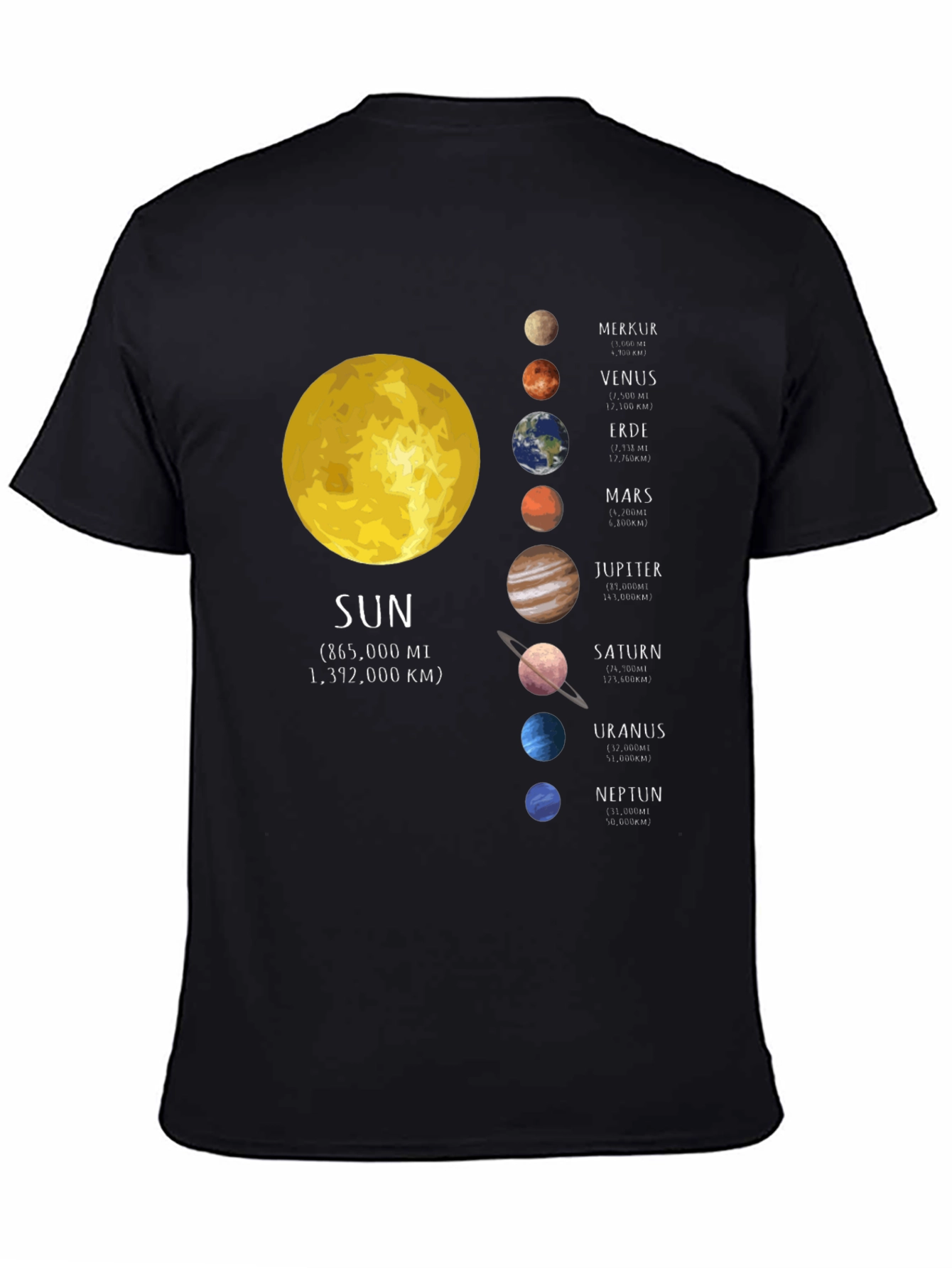 Solar System Planets Graphic T-Shirt