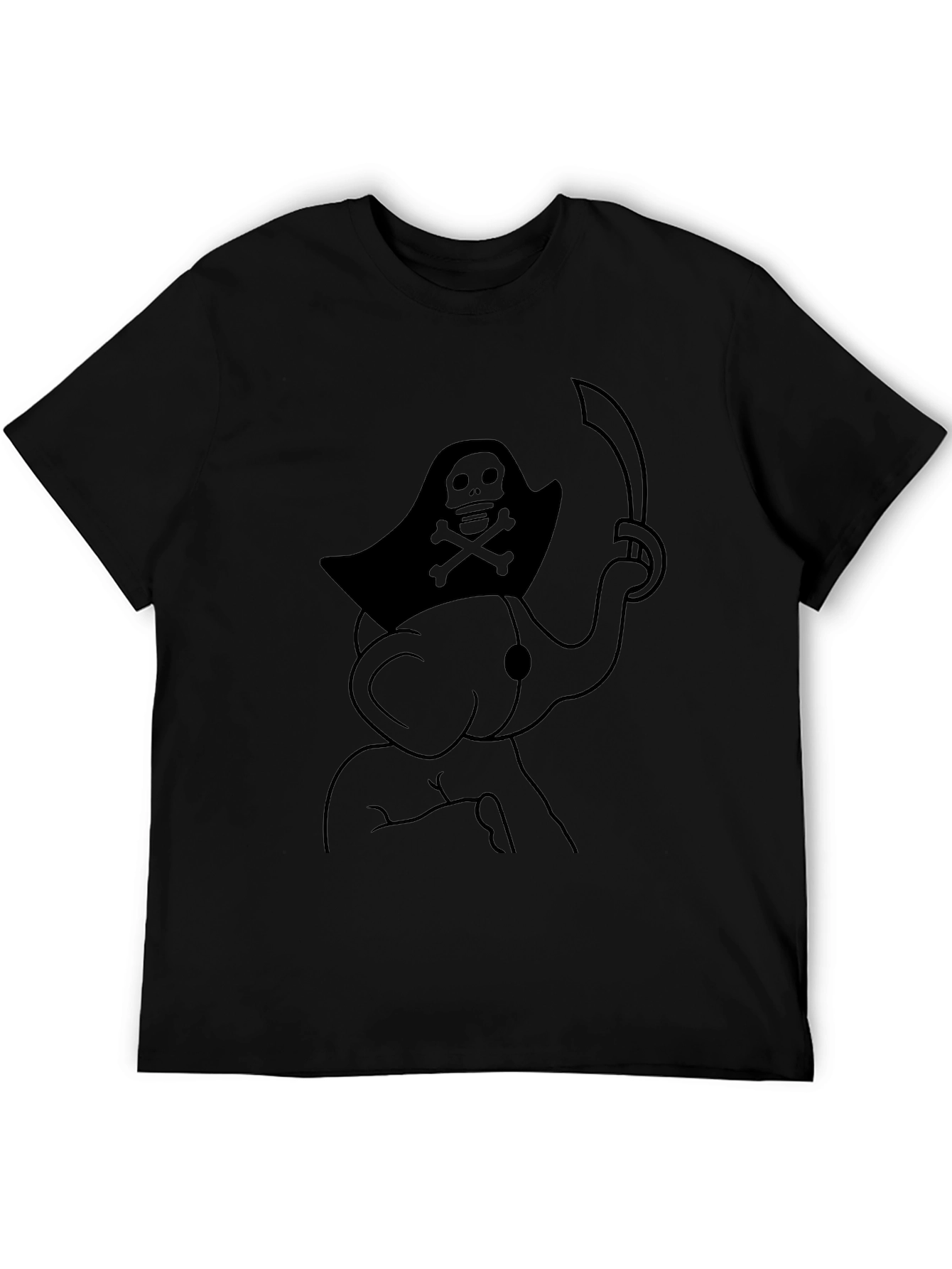 Pirate Elephant Graphic Tee - Mens Black T-Shirt