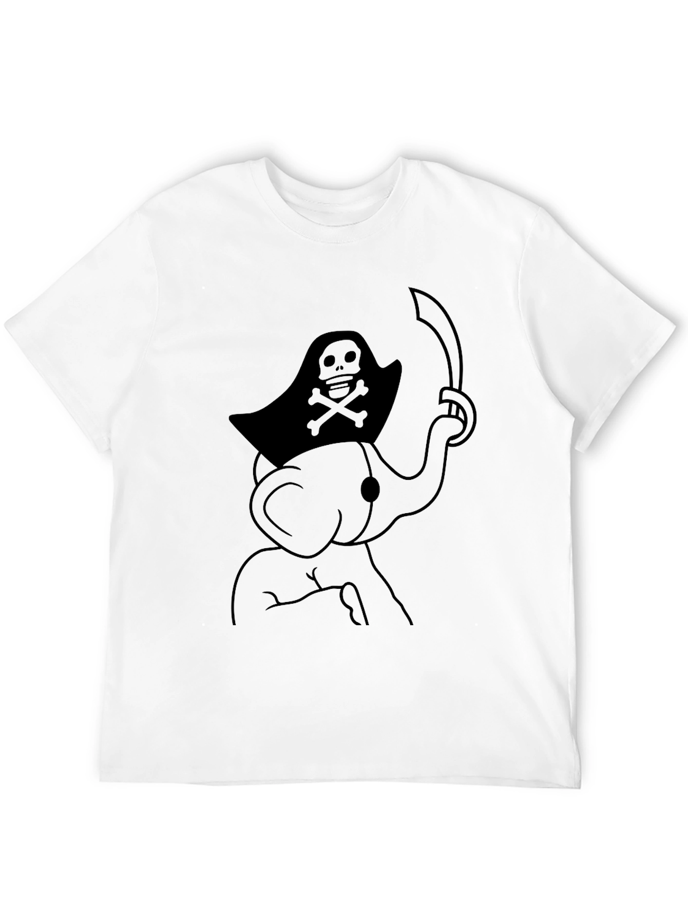 Pirate Elephant Graphic Tee - Mens Black T-Shirt