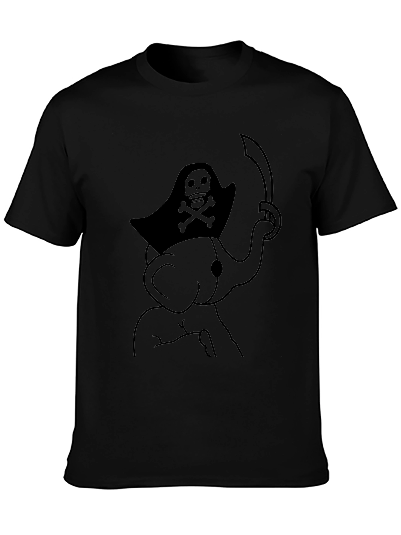 Pirate Elephant Graphic Tee - Mens Black T-Shirt