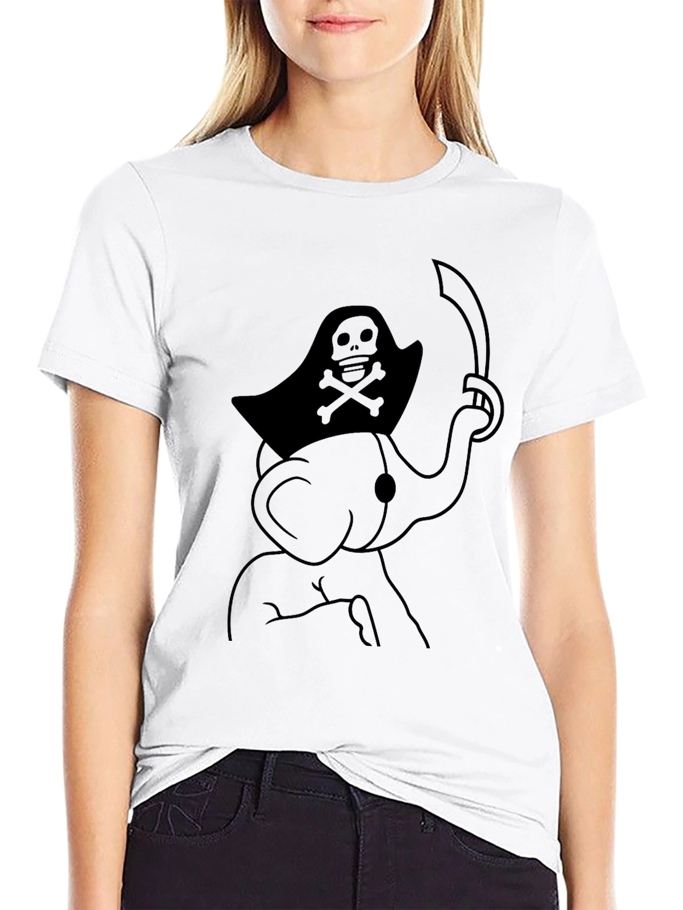 Pirate Elephant Graphic Tee - Mens Black T-Shirt