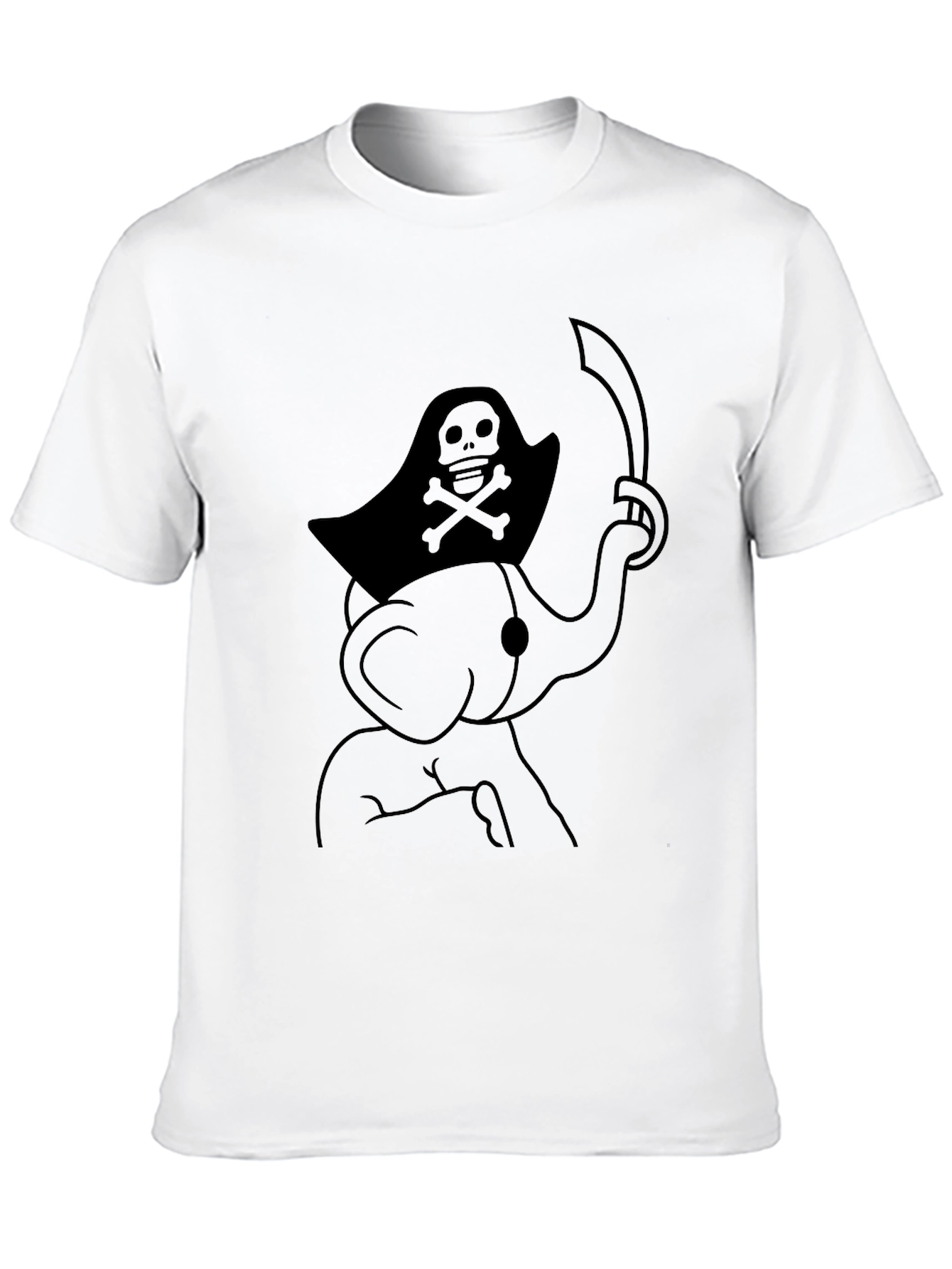Pirate Elephant Graphic Tee - Mens Black T-Shirt