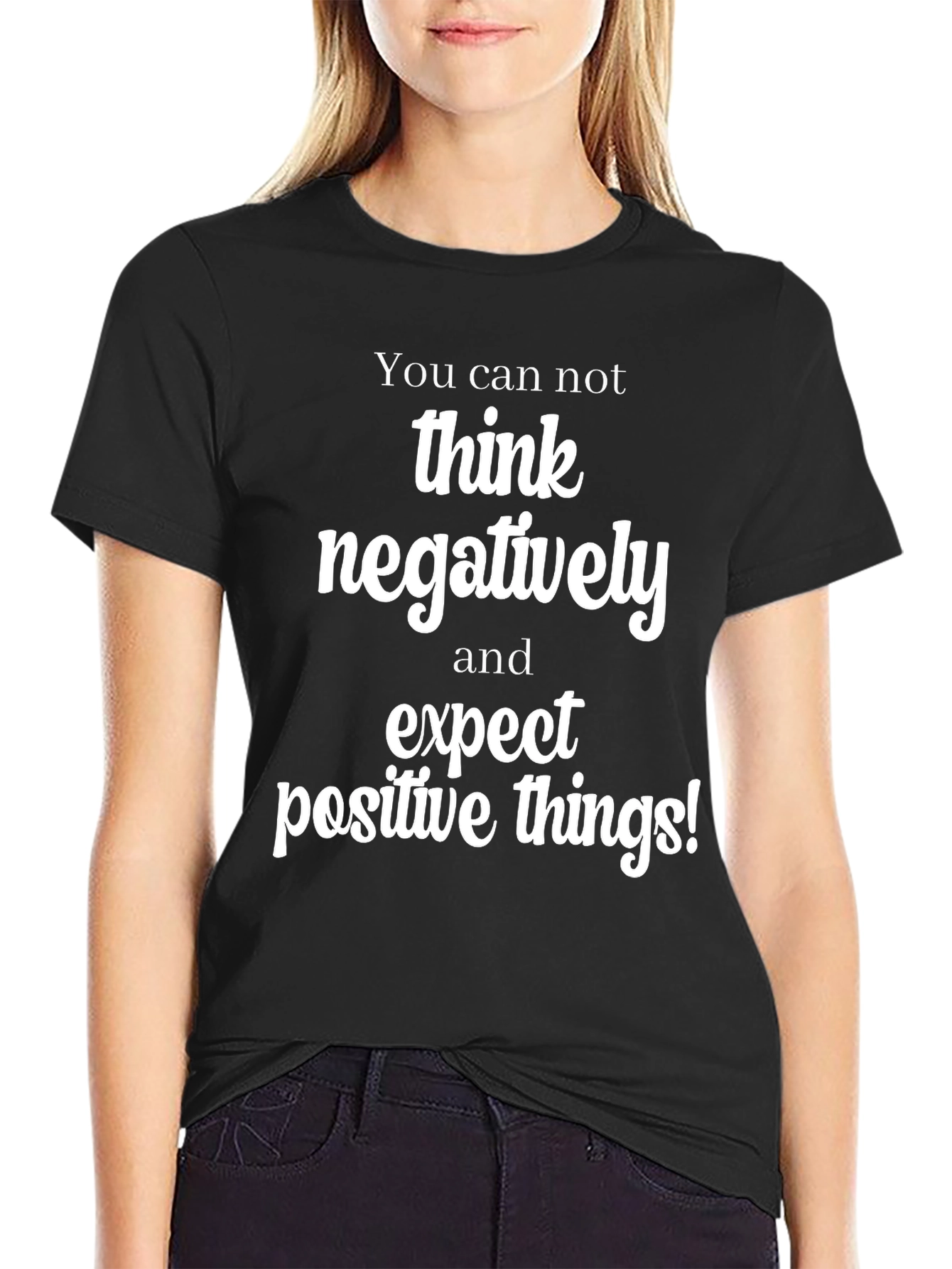 Positive Thinking T-Shirt - Mens Black Tee