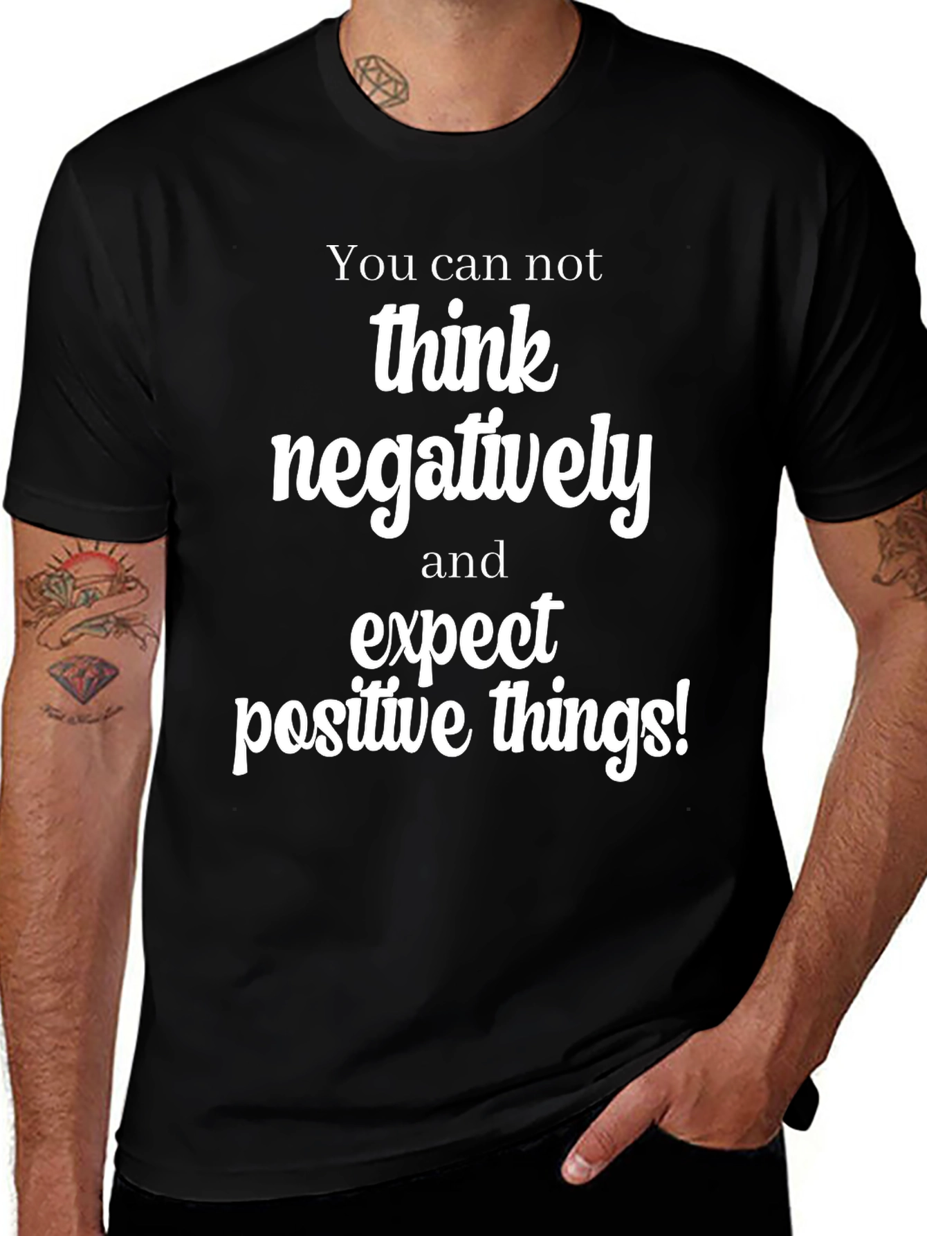 Positive Thinking T-Shirt - Mens Black Tee