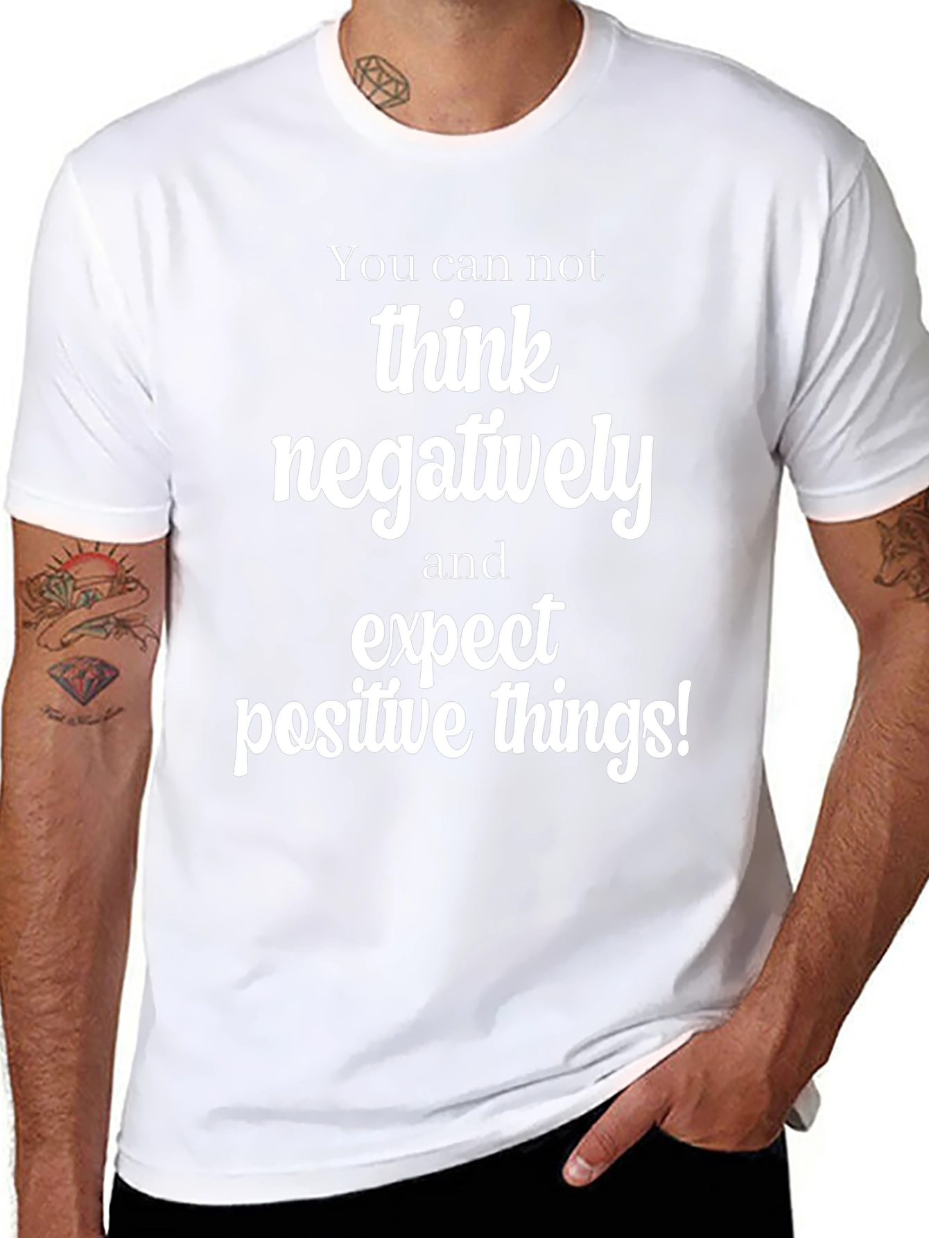 Positive Thinking T-Shirt - Mens Black Tee