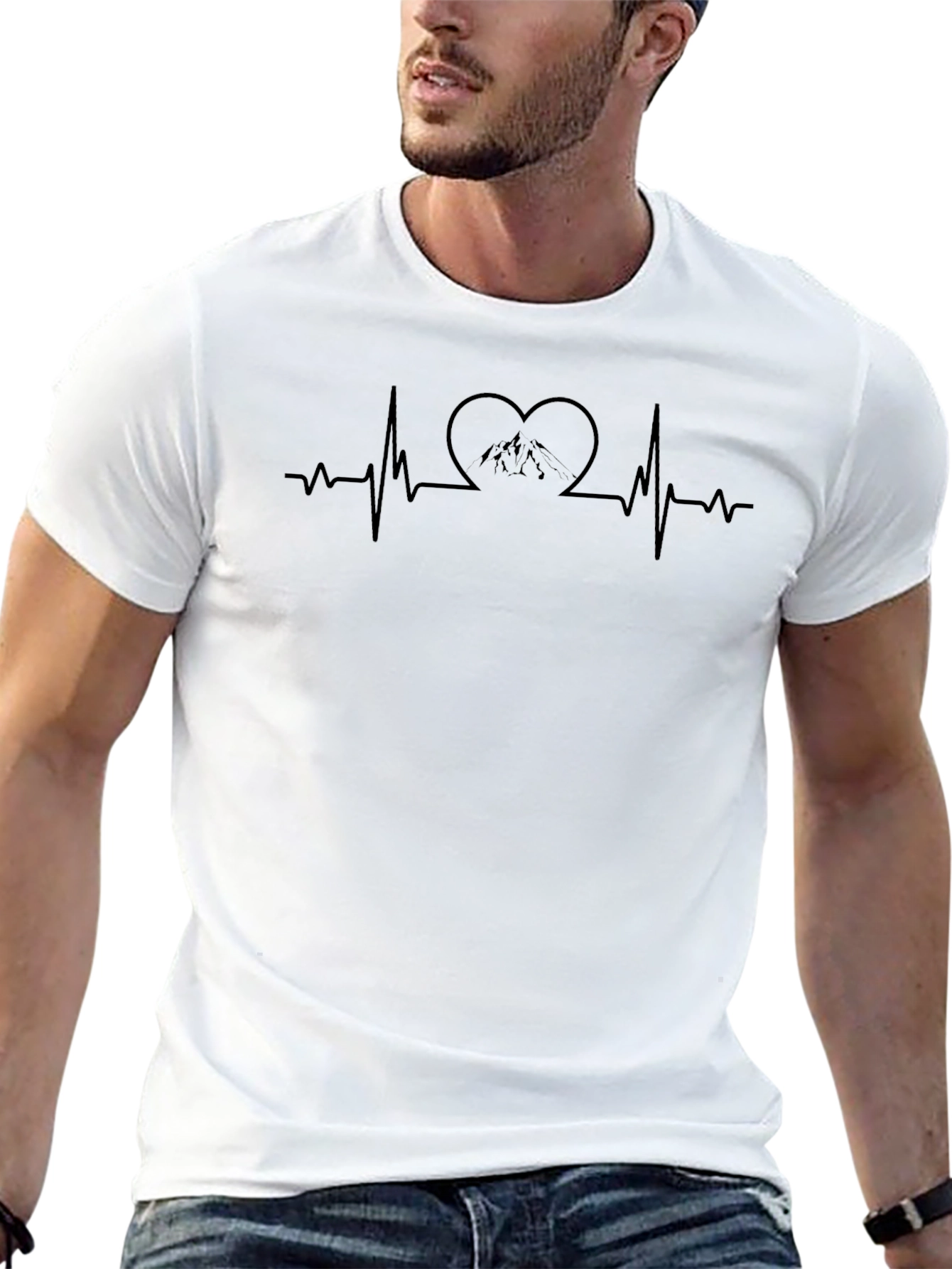 Mountain Heartbeat Tee - Black Crew Neck