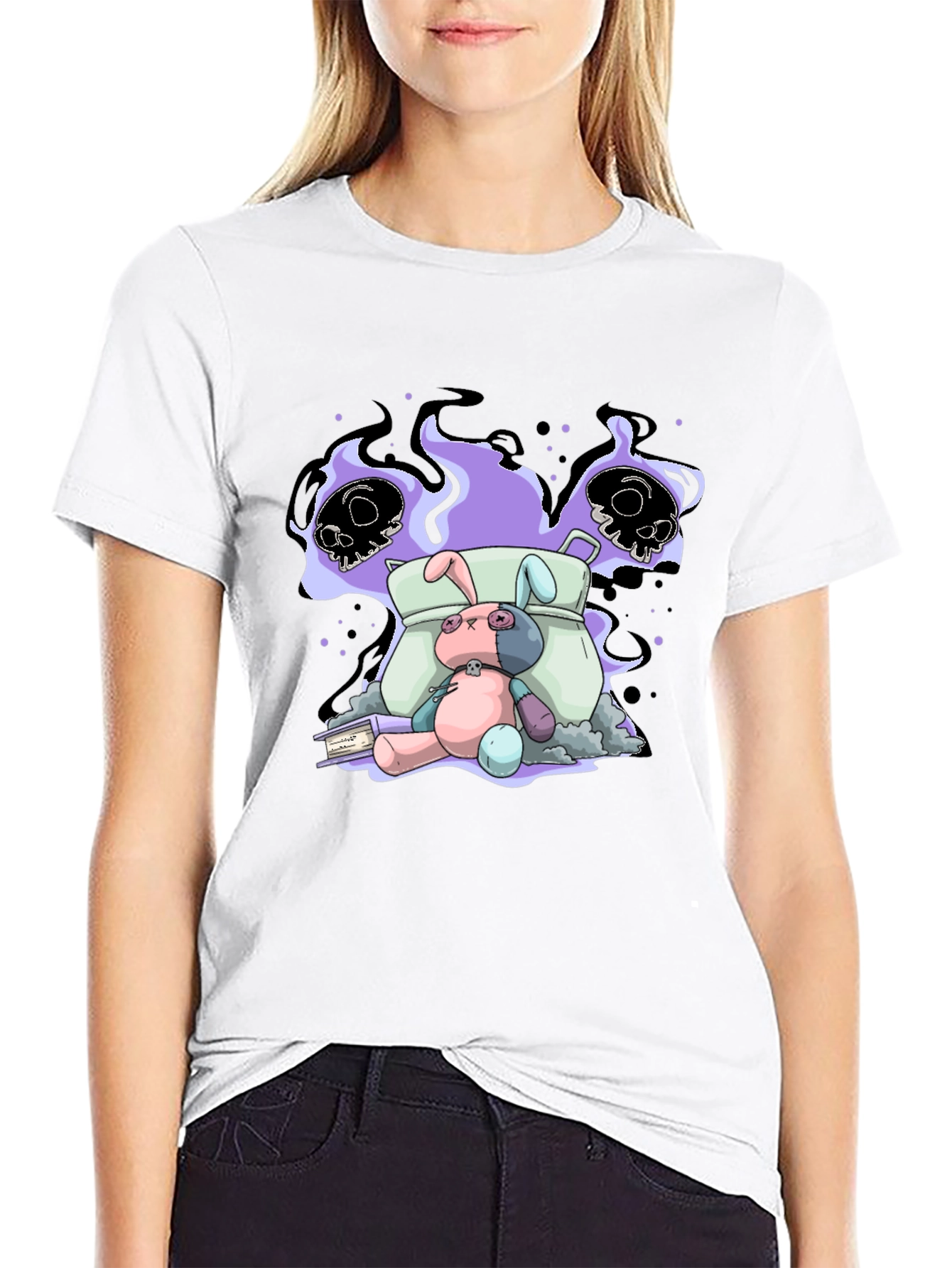 Spooky Bunny Graphic Tee - Unisex Cotton T-Shirt